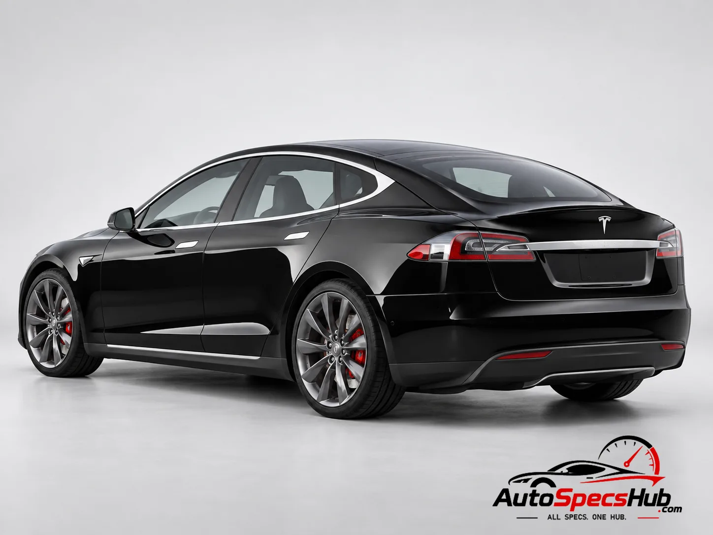 2015 Tesla Model S 70D rear three-quarter view