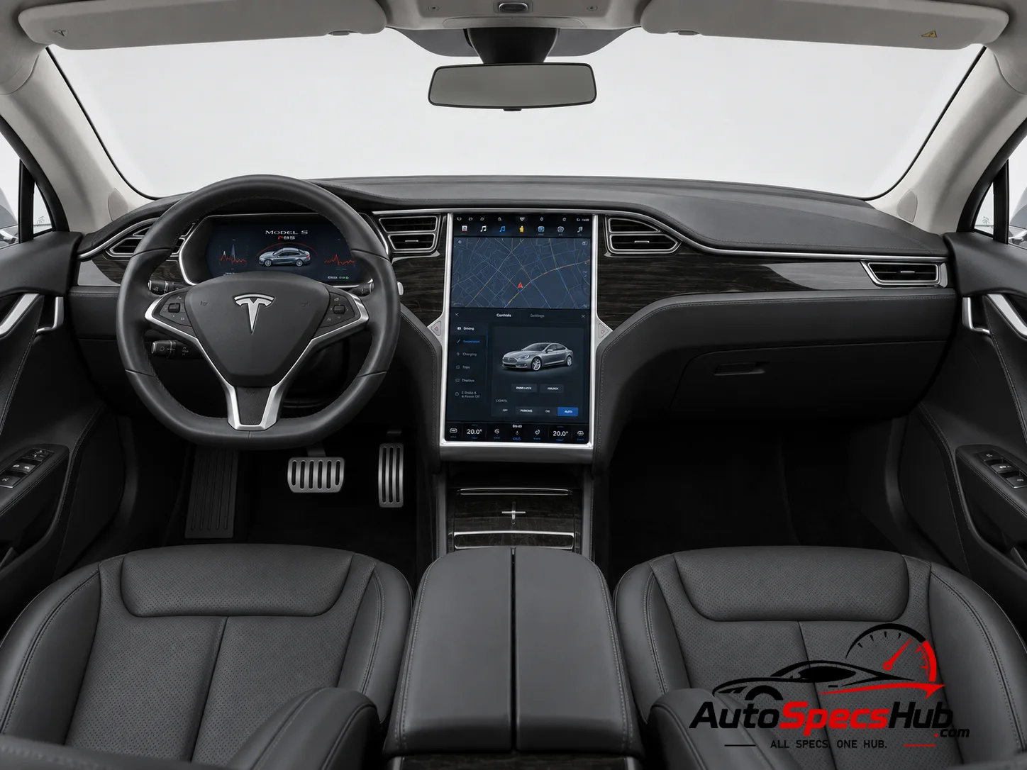 2013 Tesla Model S 60 interior dashboard and front cabin