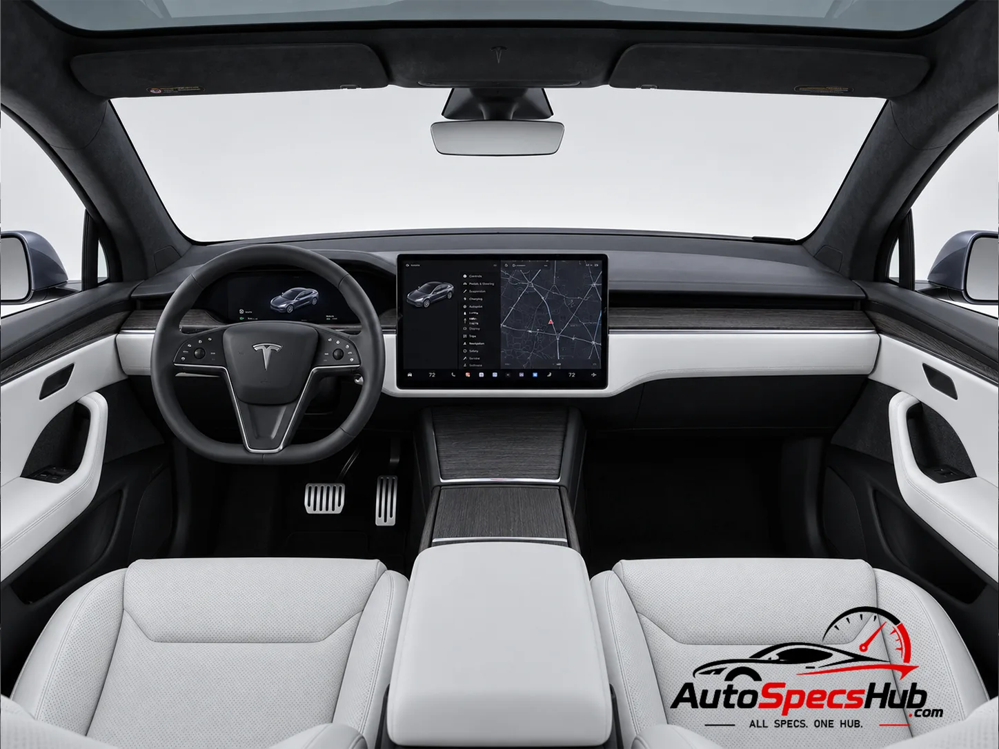 2021 Tesla Model X interior dashboard and front cabin