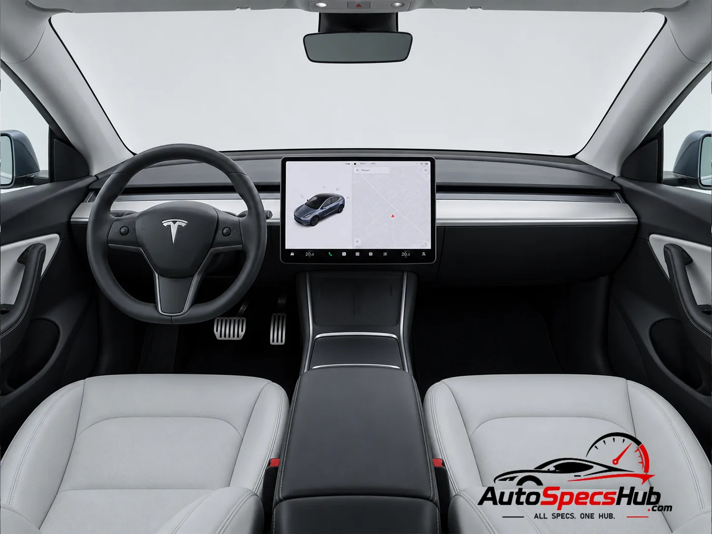 2020 Tesla Model Y Performance interior dashboard and front cabin