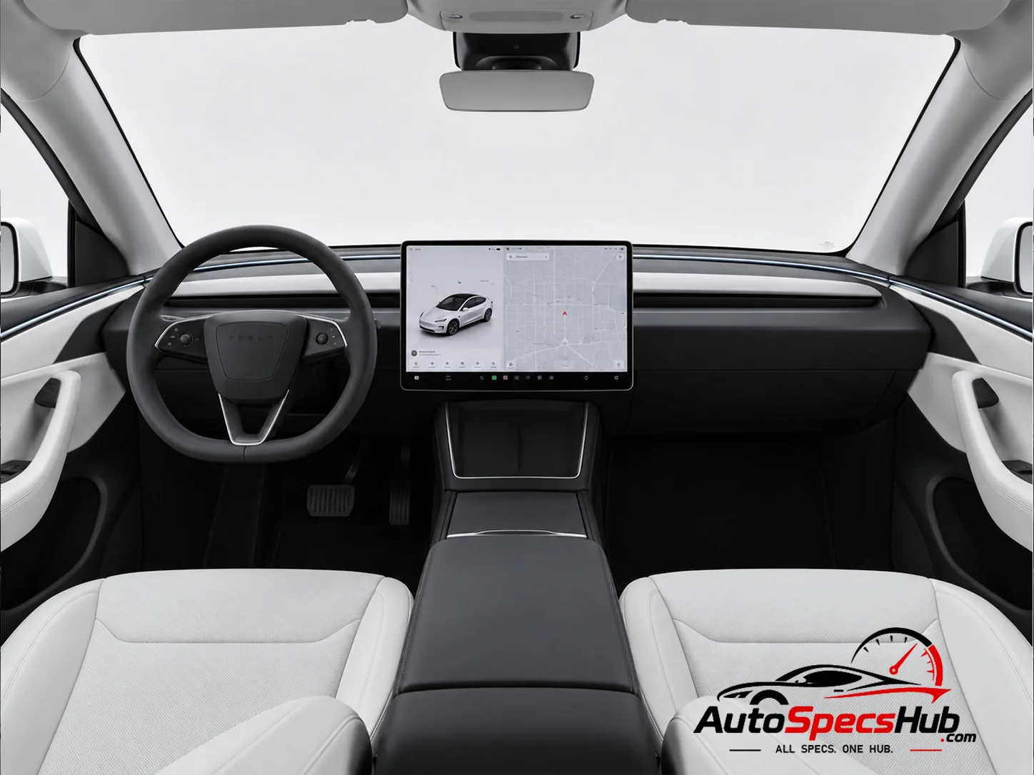 2025 Tesla Model Y RWD interior dashboard and front cabin