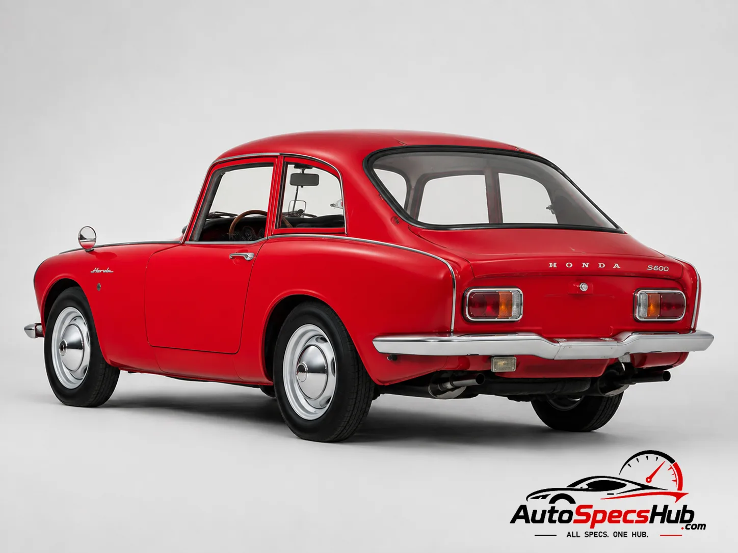 1965 Honda S600 Coupe rear three-quarter view