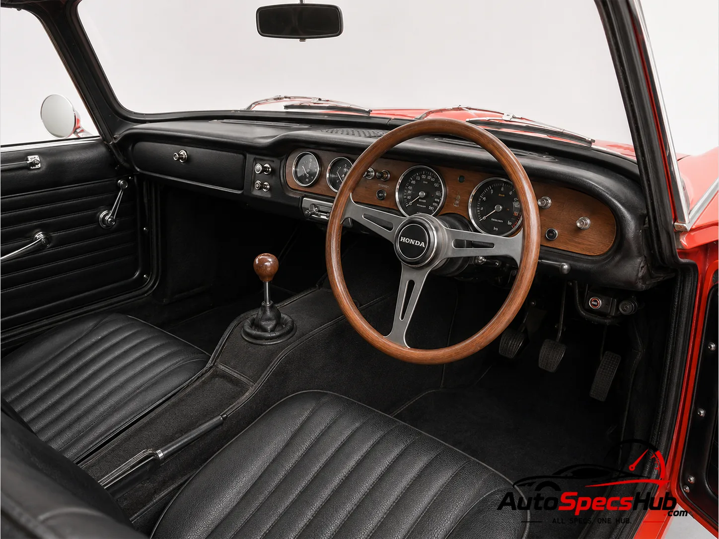 1966 Honda S800 Coupe interior cockpit and seats