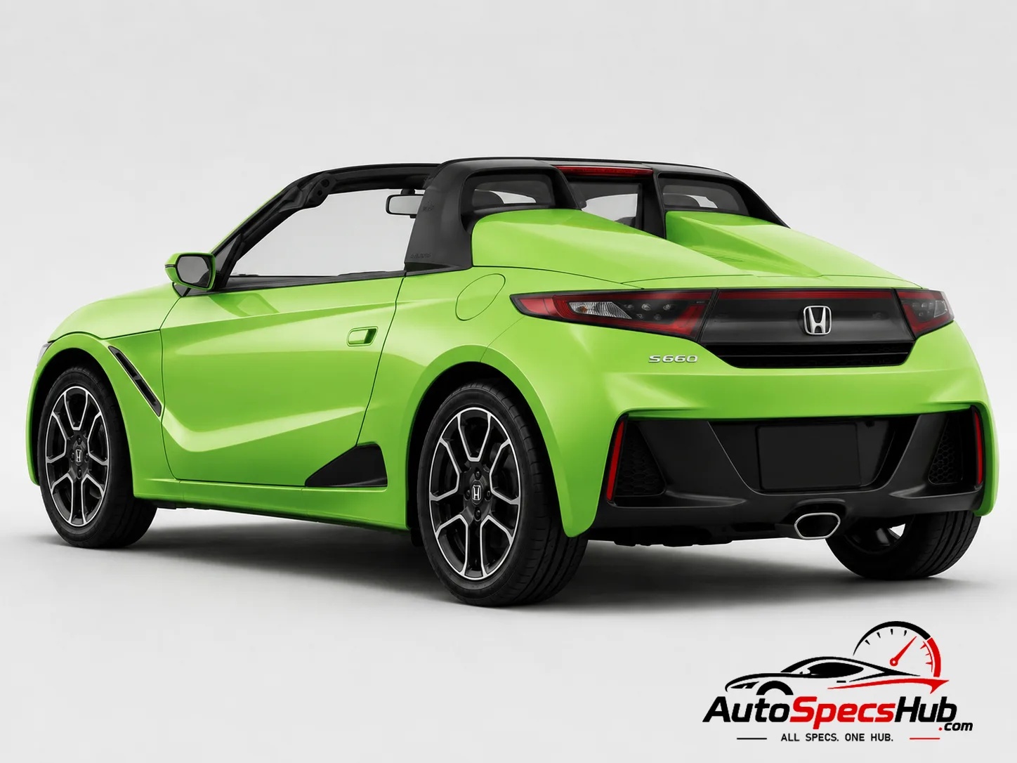 2020 (3BA-JW5) Honda S660 rear three-quarter view