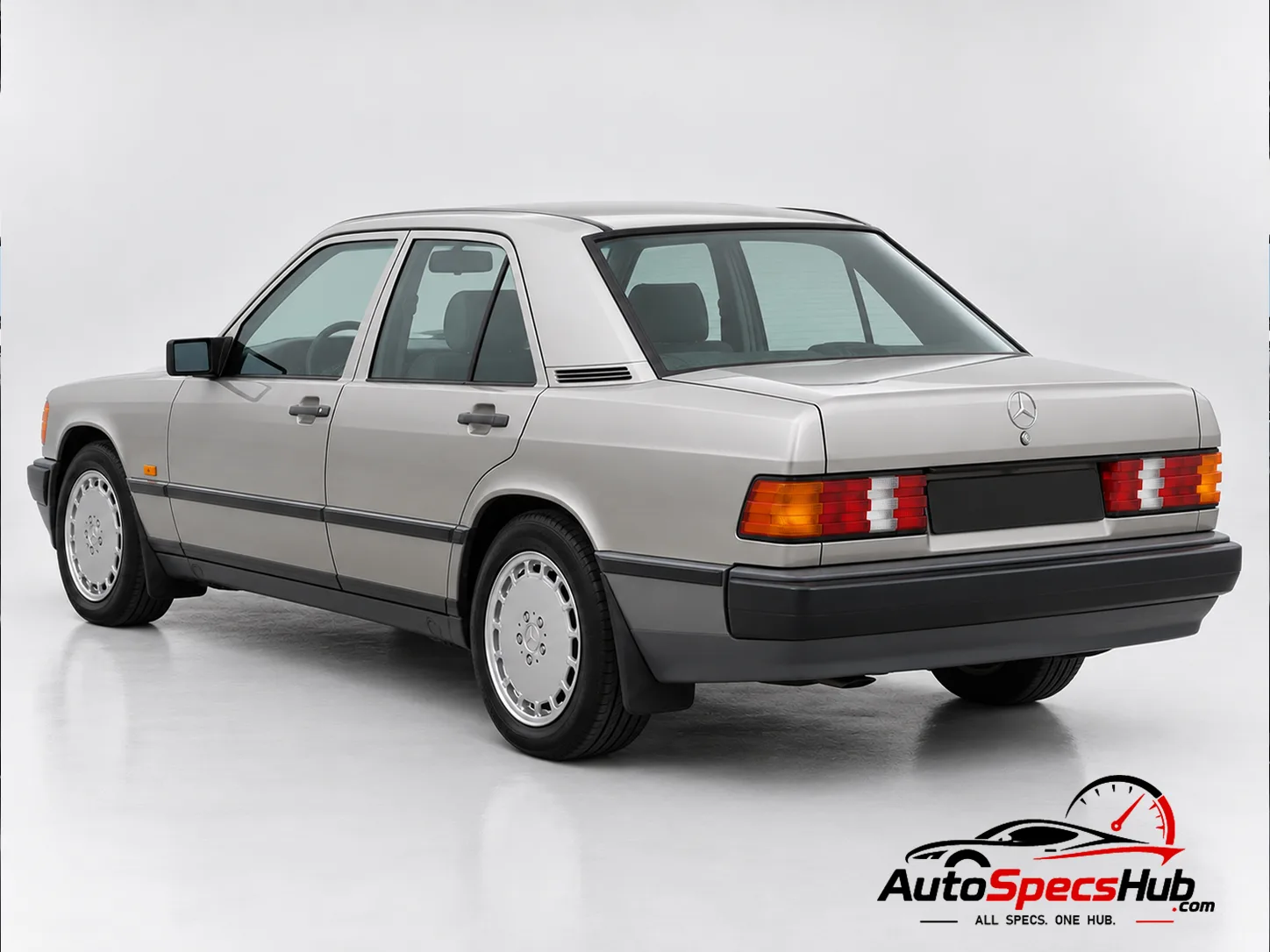 1986 Mercedes 190 E 2.6 rear three-quarter view