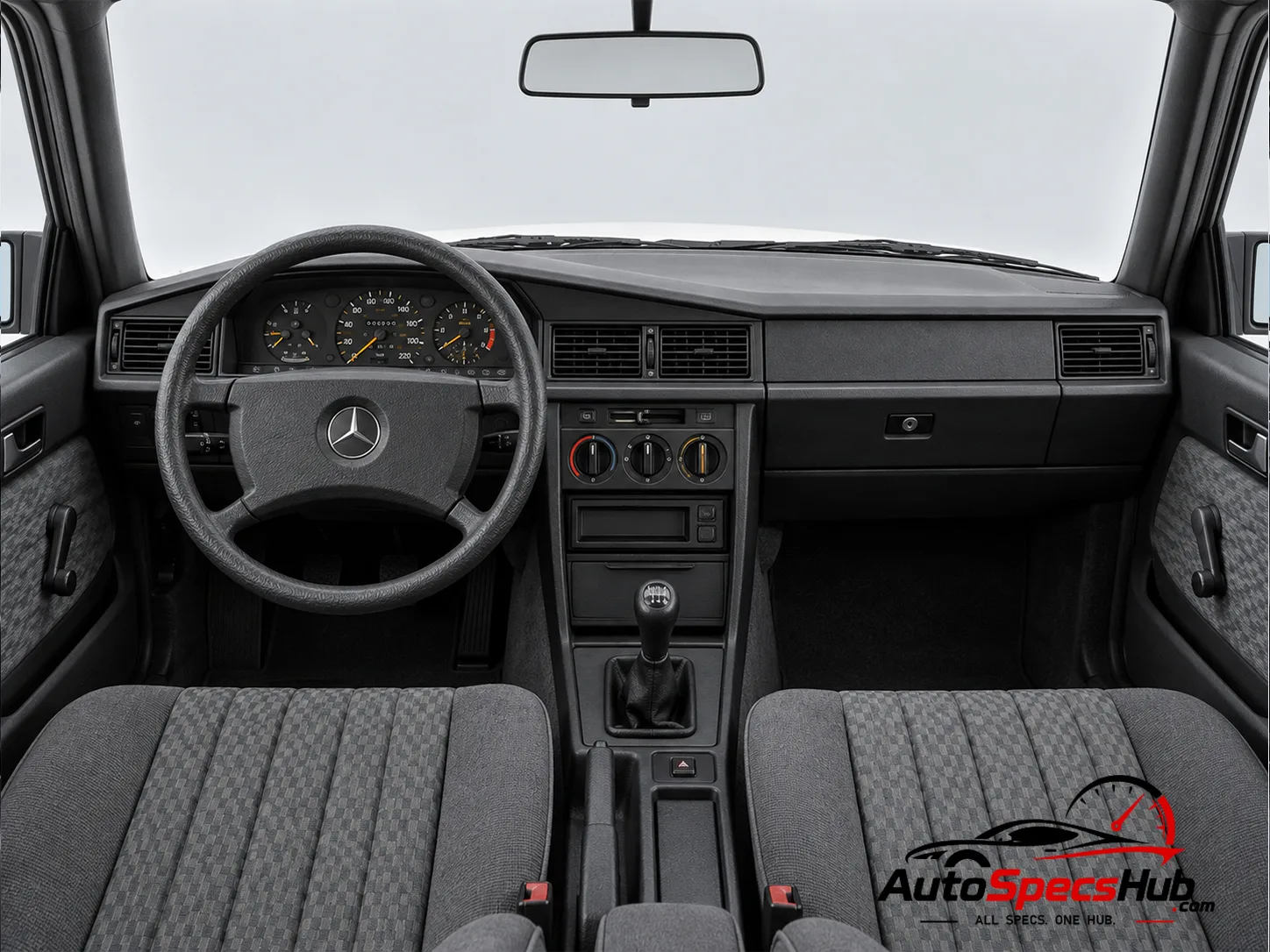 1983 (W201) Mercedes 190 E 2.3 interior dashboard and front cabin