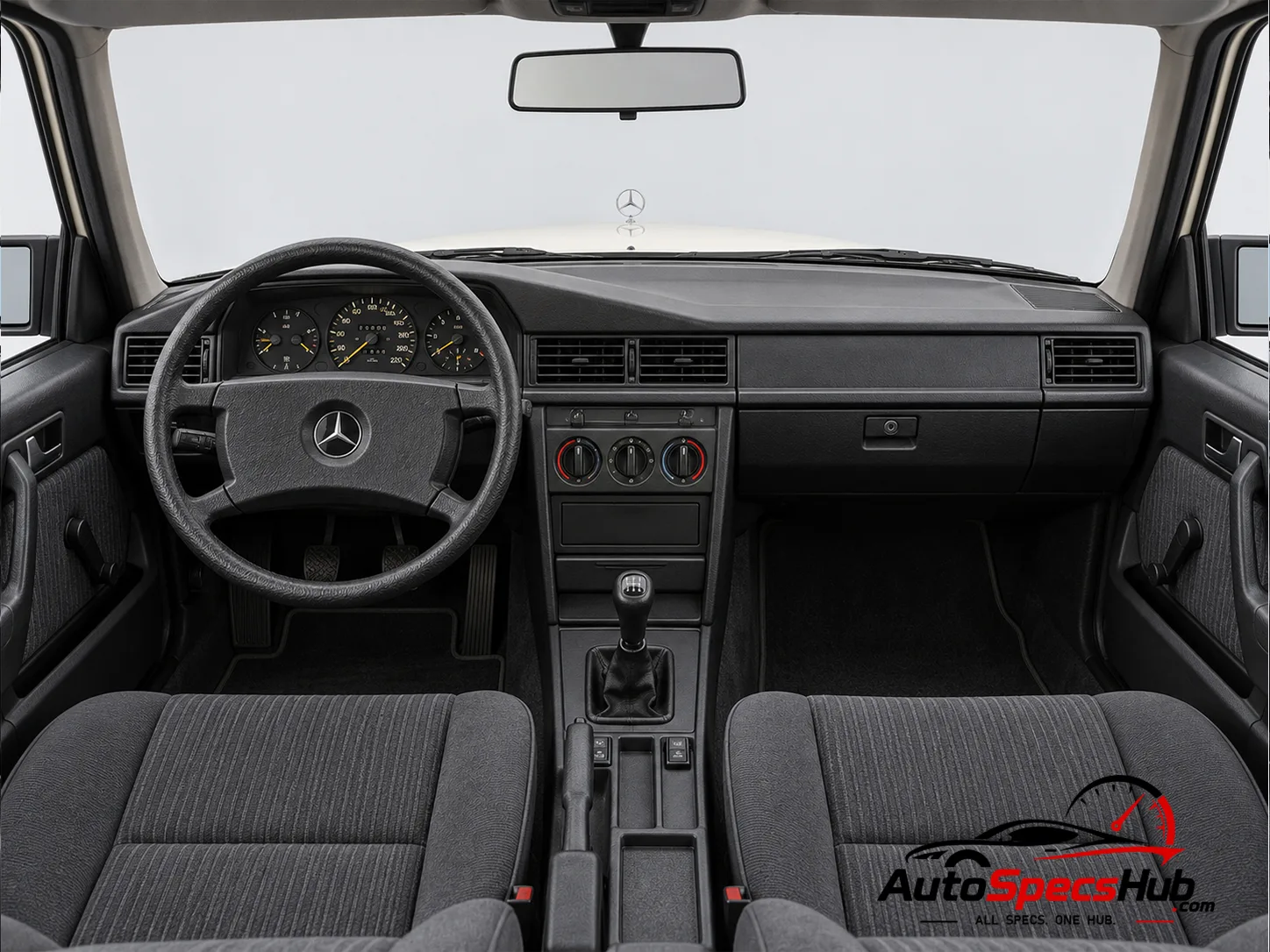 1982 (W201) Mercedes 190 E interior dashboard and front cabin