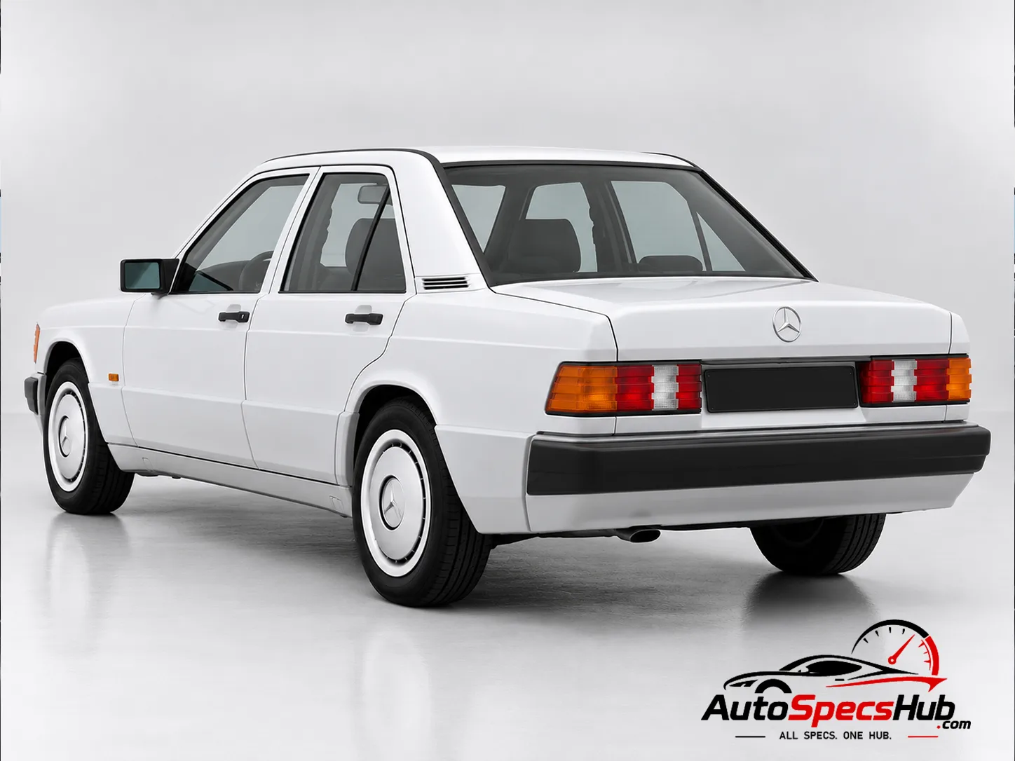 1991 (W201) Mercedes 190 E 2.0 rear three-quarter view