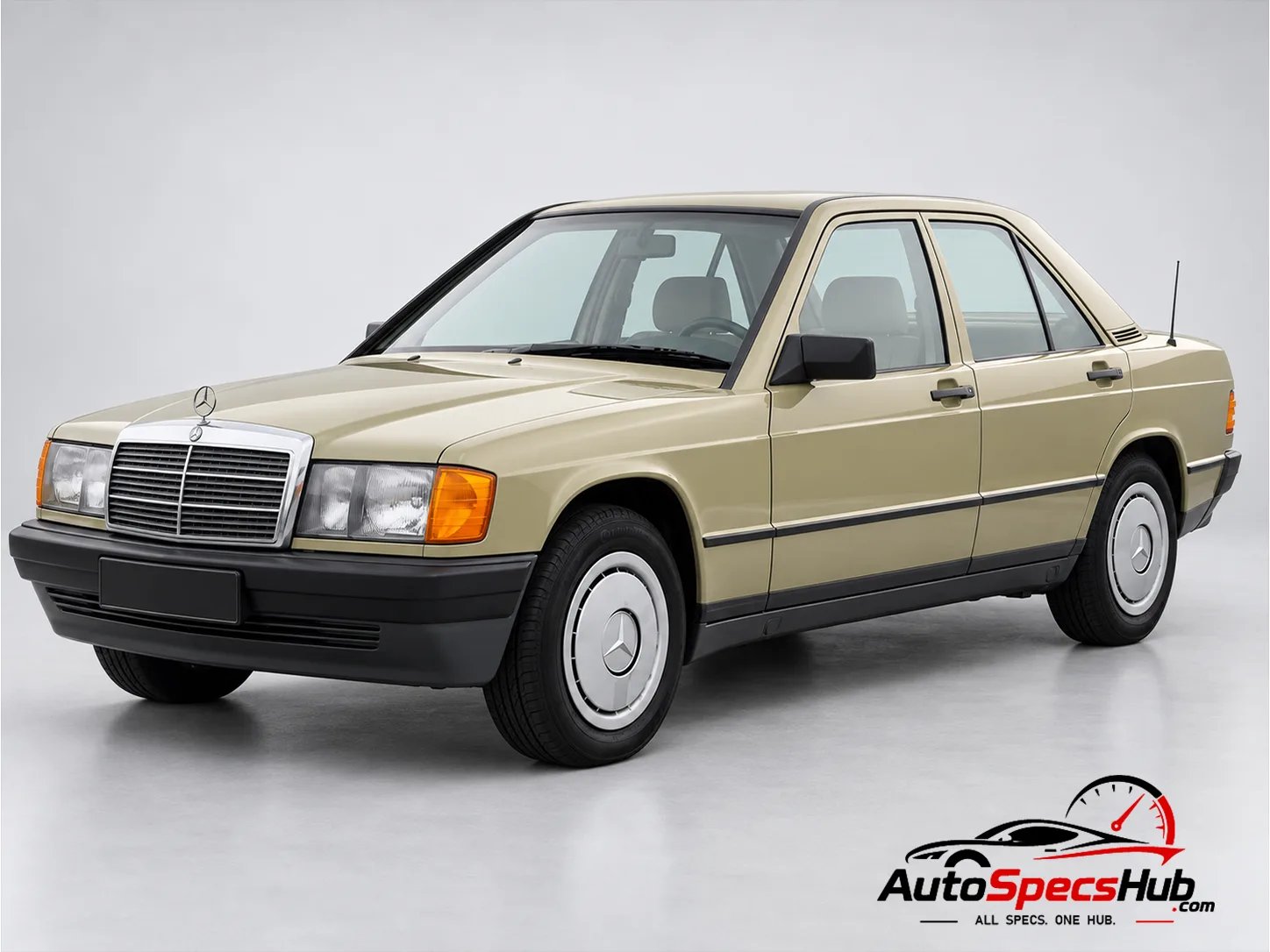 1986 (W201) Mercedes 190 D 2.5 Turbo front three-quarter view