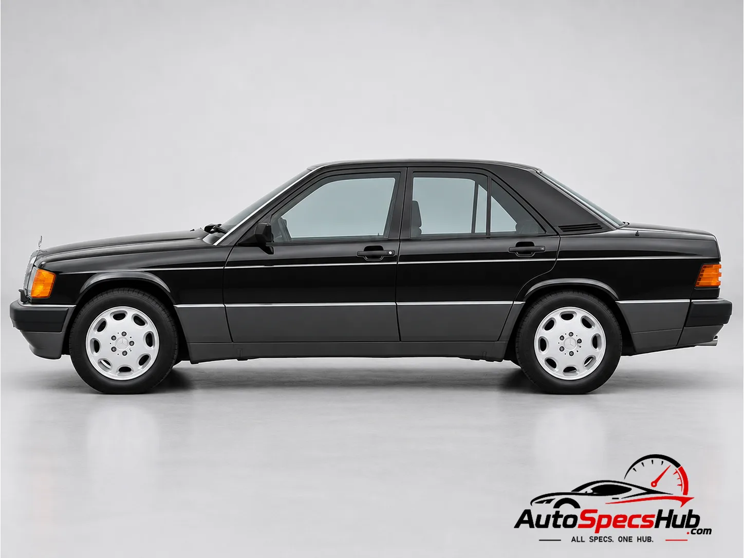 1990 (W201) Mercedes 190 E 1.8 side profile