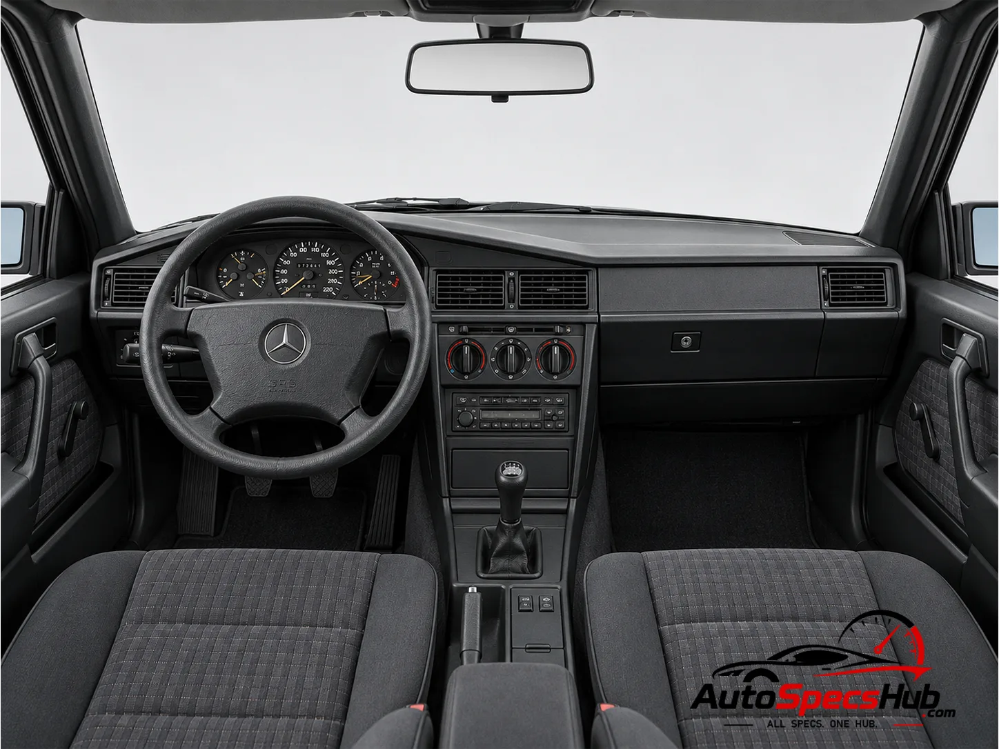 1990 (W201) Mercedes 190 E 1.8 interior dashboard and front cabin