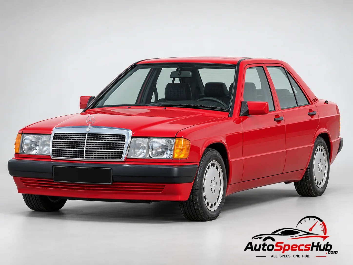 1984 (W201) Mercedes 190 front three-quarter view