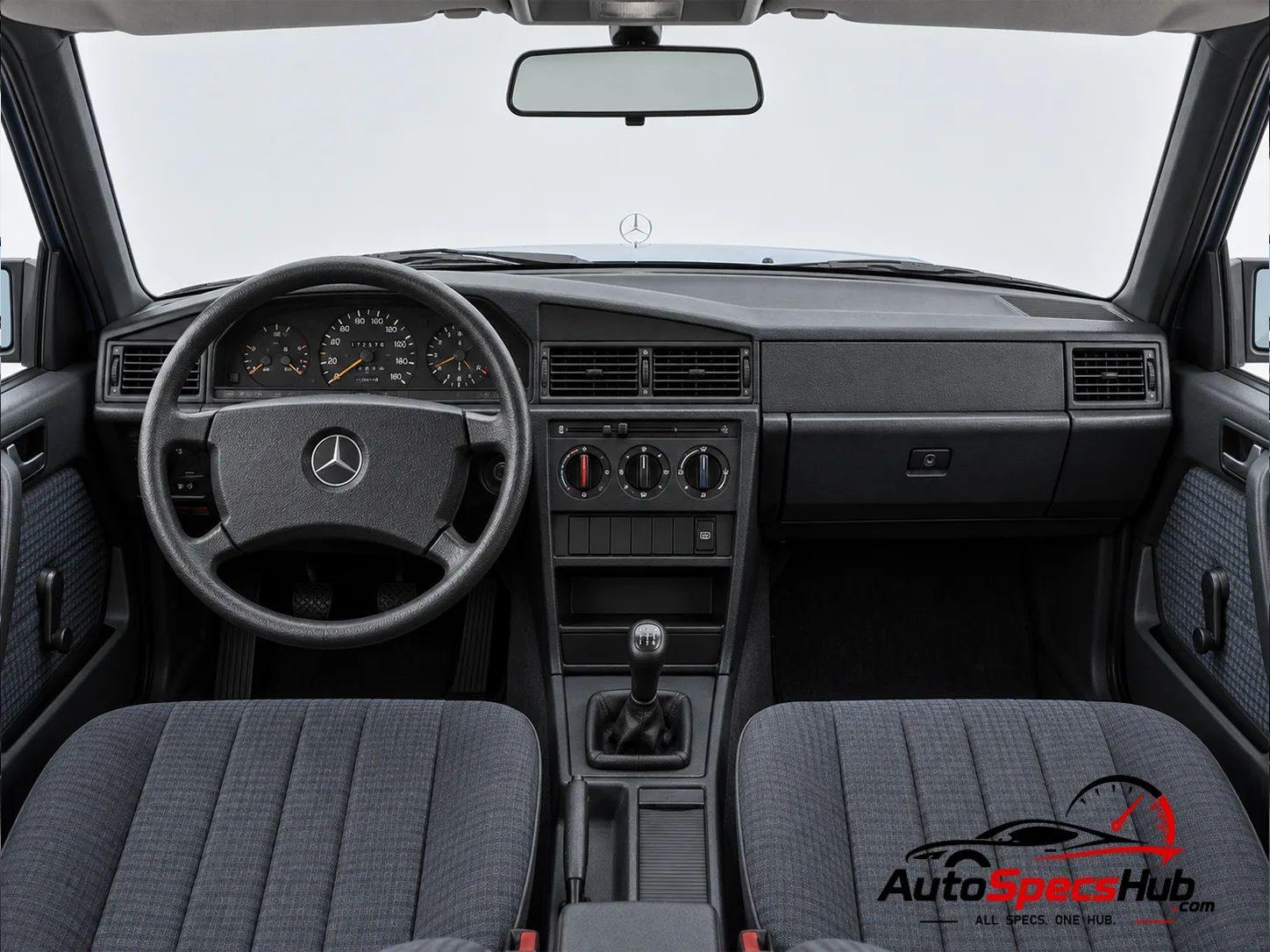 1988 (W201) Mercedes 190 D interior dashboard and front cabin