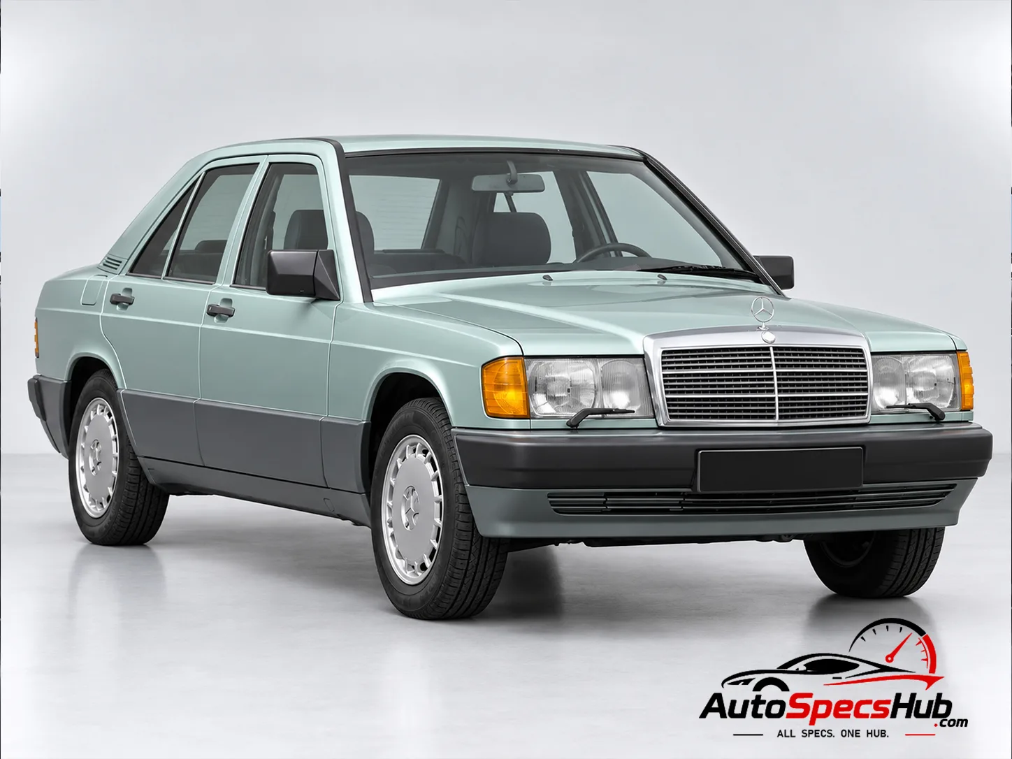 1983 (W201) Mercedes 190 D 2.2 front three-quarter view
