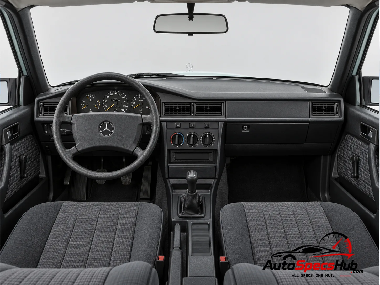 1983 (W201) Mercedes 190 D 2.2 interior dashboard and front cabin