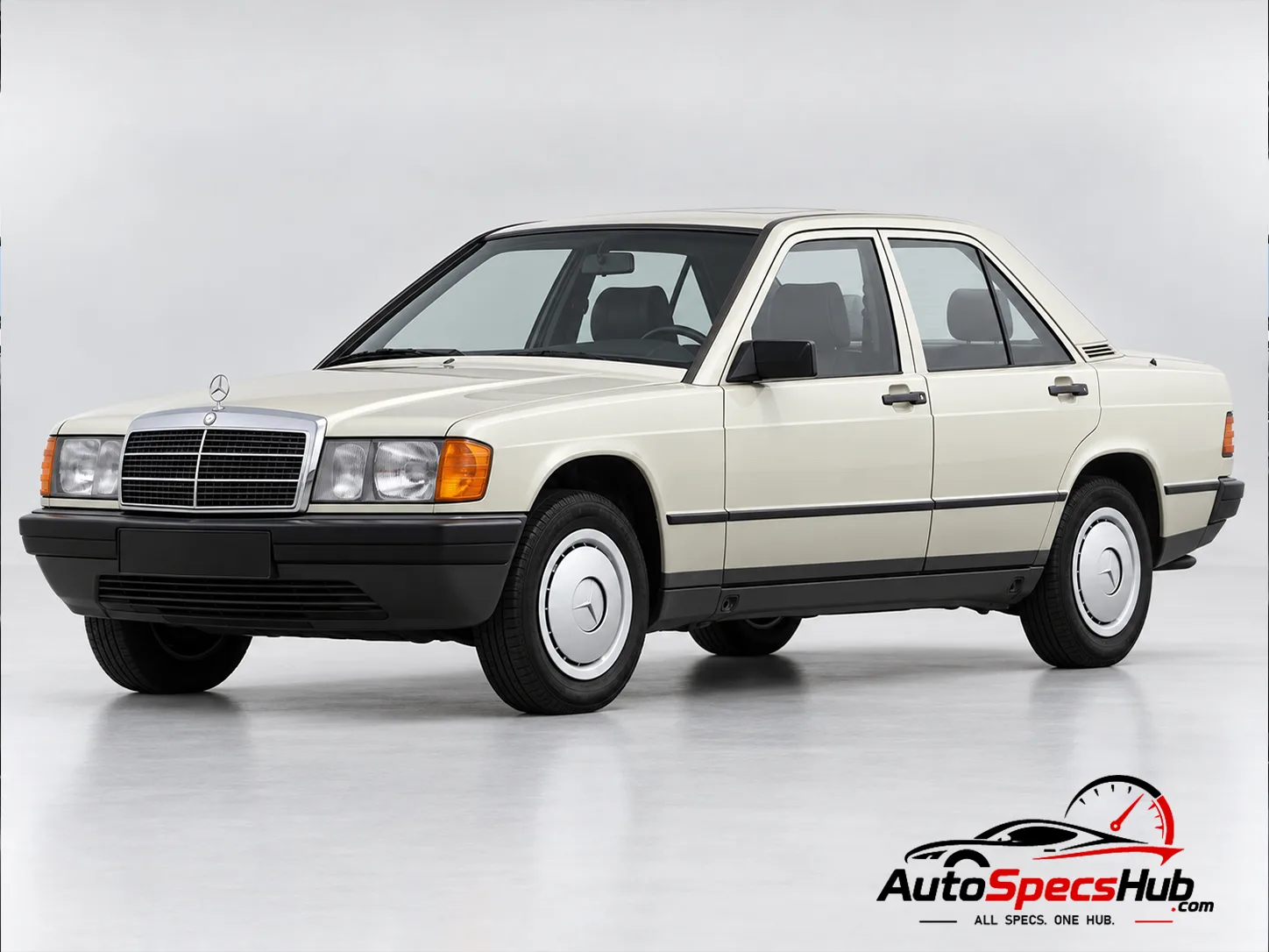 1985 (W201) Mercedes 190 D 2.5 front three-quarter view