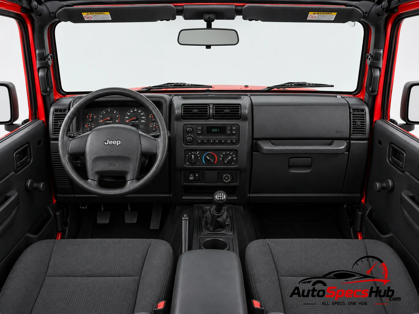 2003 (TJ) Jeep Wrangler 2.4 interior dashboard and front cabin