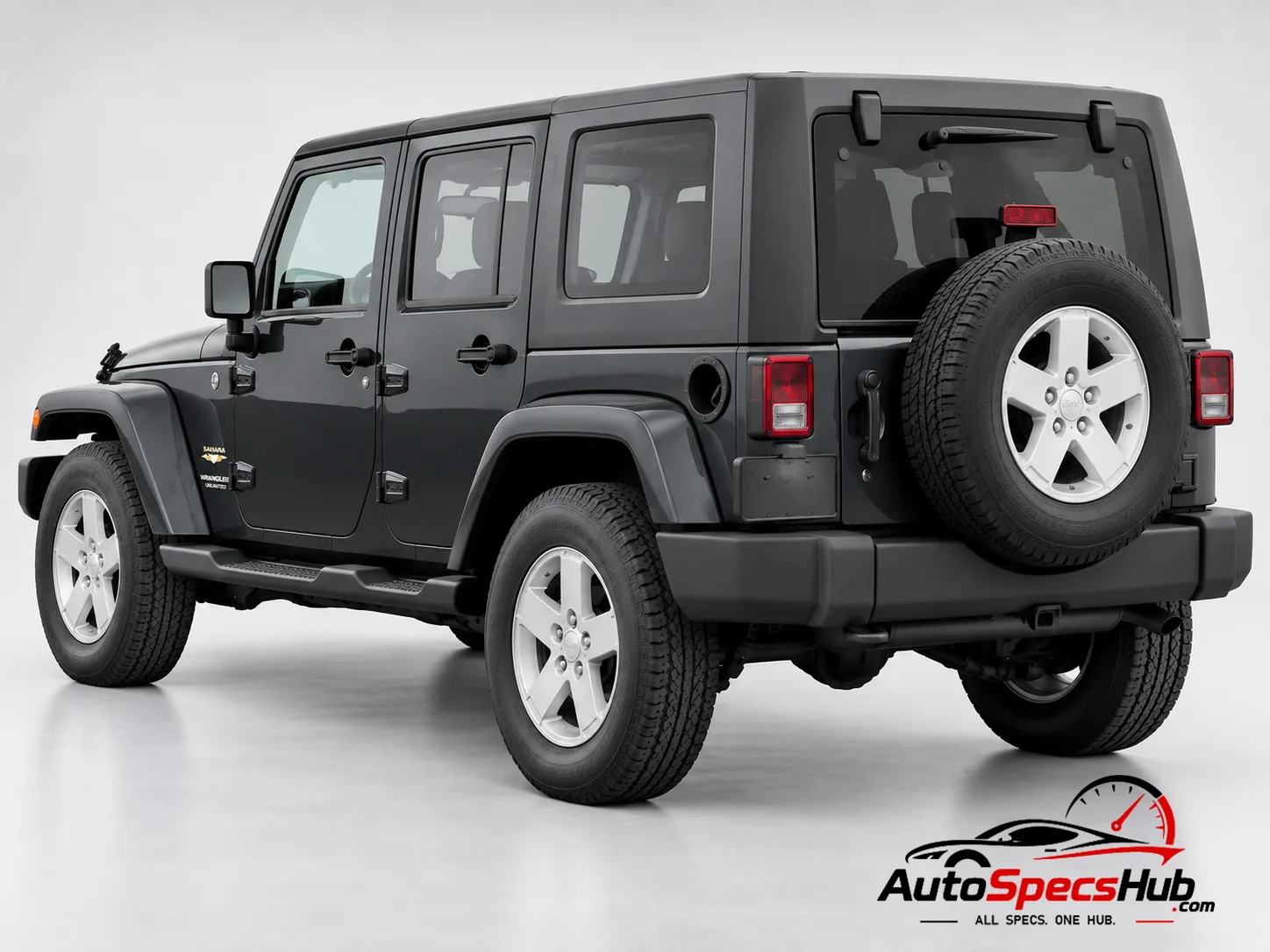 2007 (JK) Jeep Wrangler Unlimited 3.8 rear three-quarter view