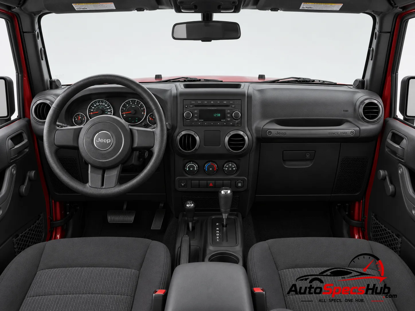 2007 (JK) Jeep Wrangler 3.8 interior dashboard and front cabin