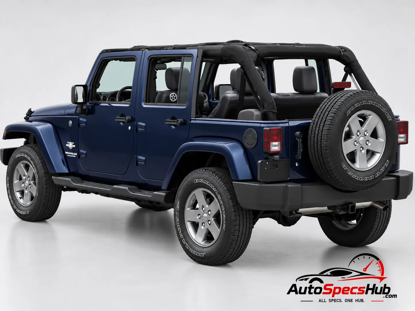 2012 (JK) Jeep Wrangler Unlimited 3.6 V6 rear three-quarter view