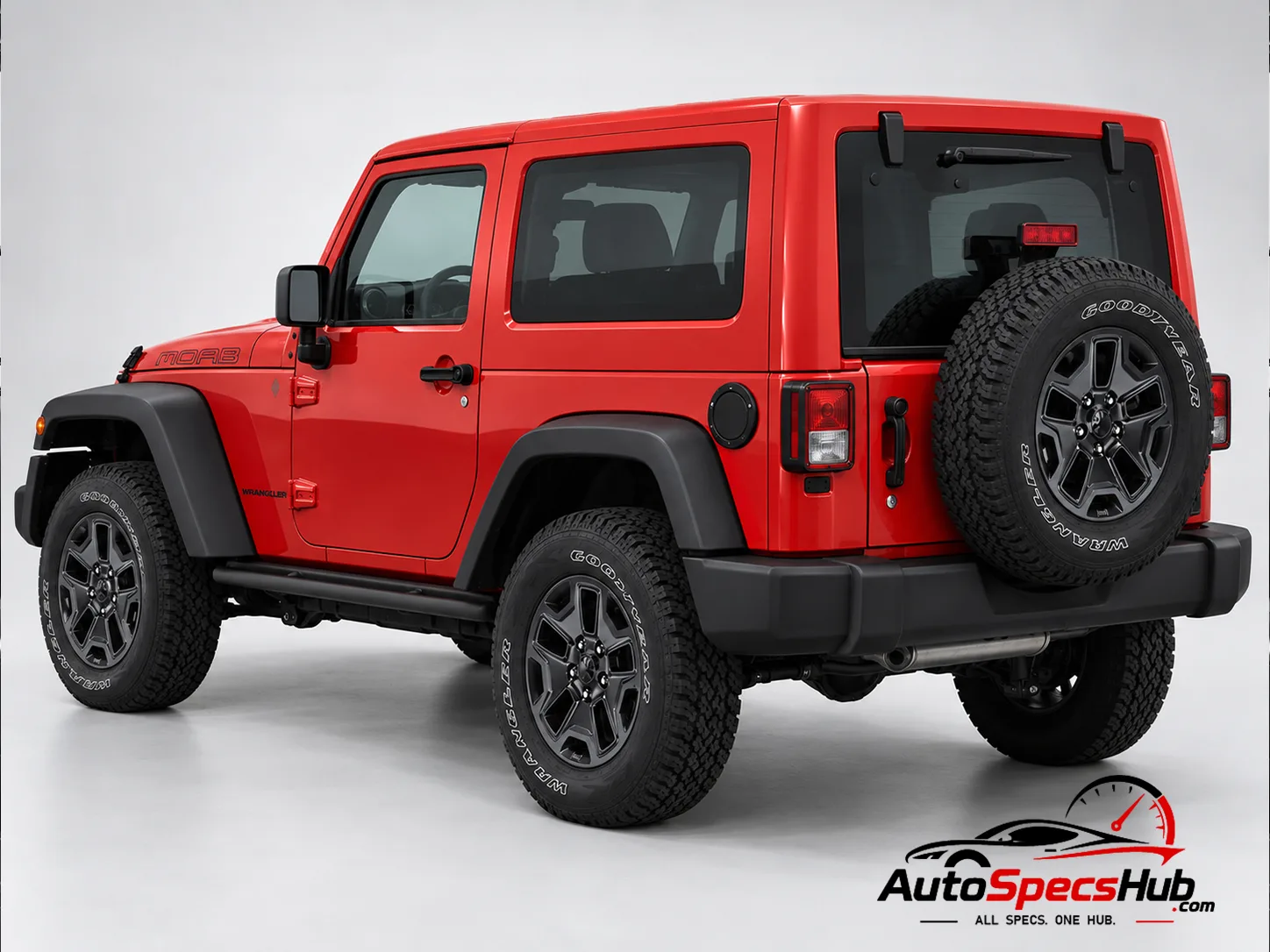 2018 (JL) Jeep Wrangler 2.0 rear three-quarter view