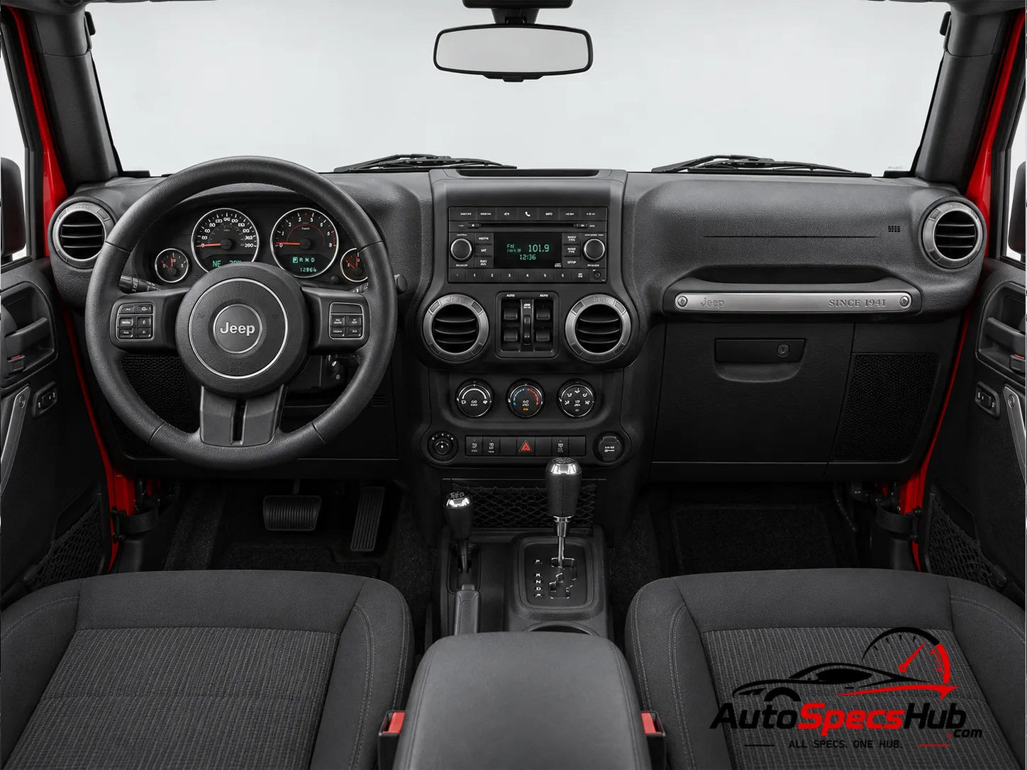 2018 (JL) Jeep Wrangler 2.0 interior dashboard and front cabin