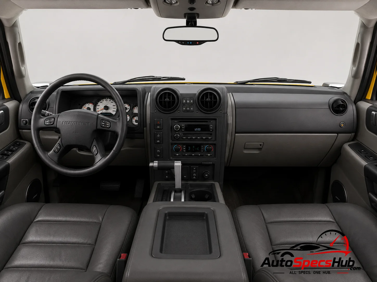 2005 Hummer H2 interior dashboard and front cabin