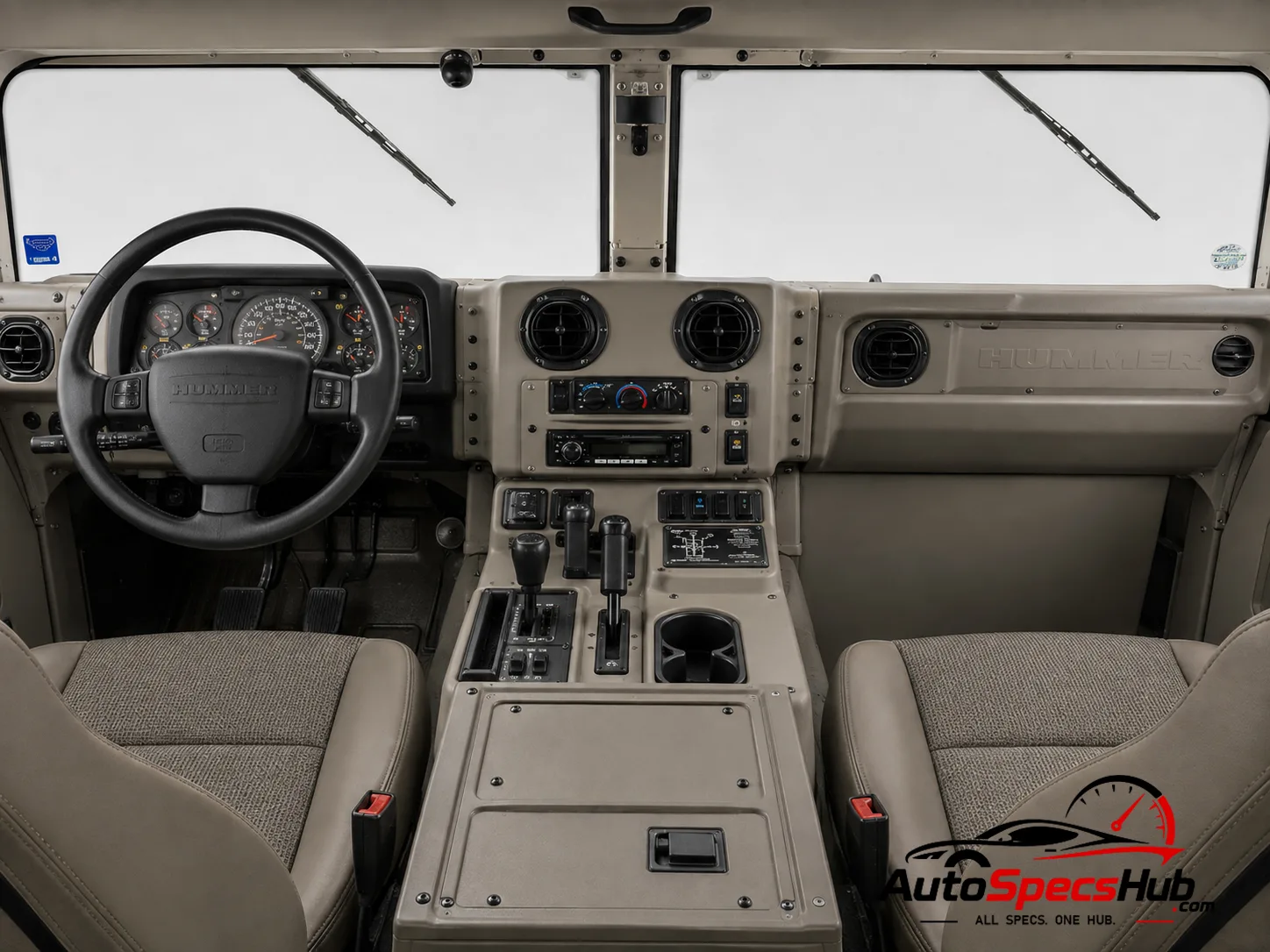 2005 Hummer H1 Alpha interior dashboard and front cabin