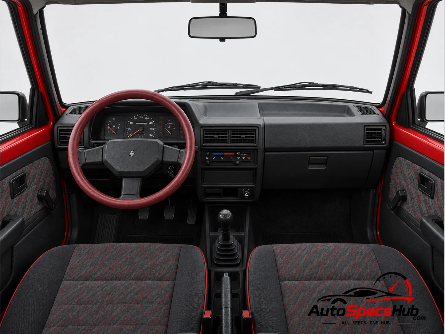 1992 Innocenti Small 500 Cat interior dashboard and front cabin