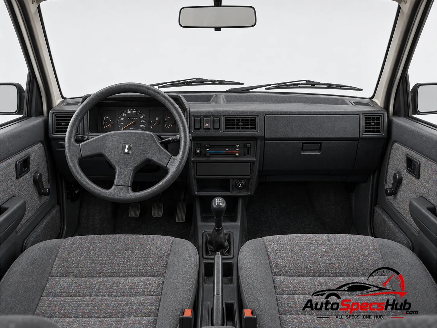 1992 Innocenti Koral 55 interior dashboard and front cabin
