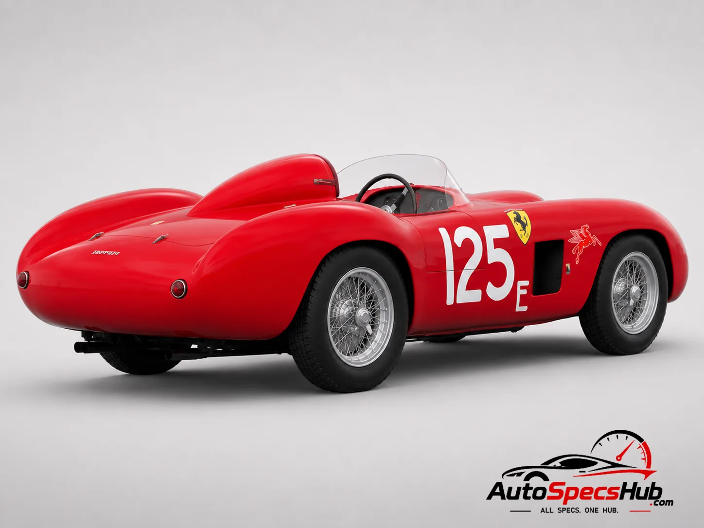 1956 Ferrari 500 TR rear three-quarter view