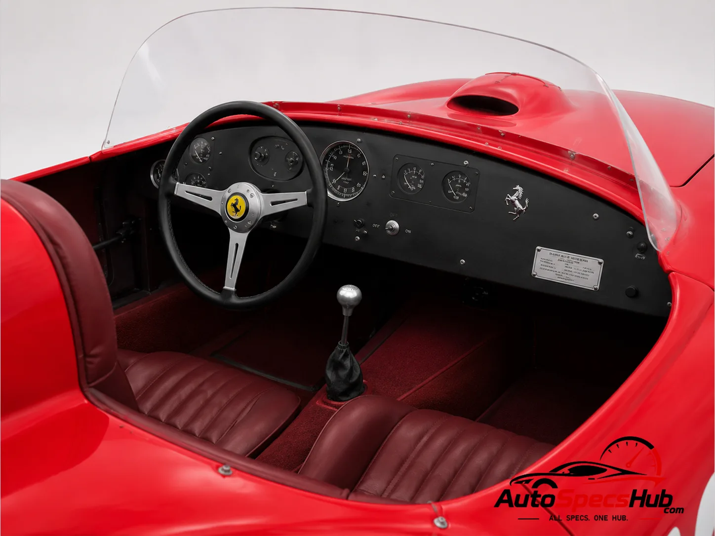 1956 Ferrari 500 TR interior cockpit and seats