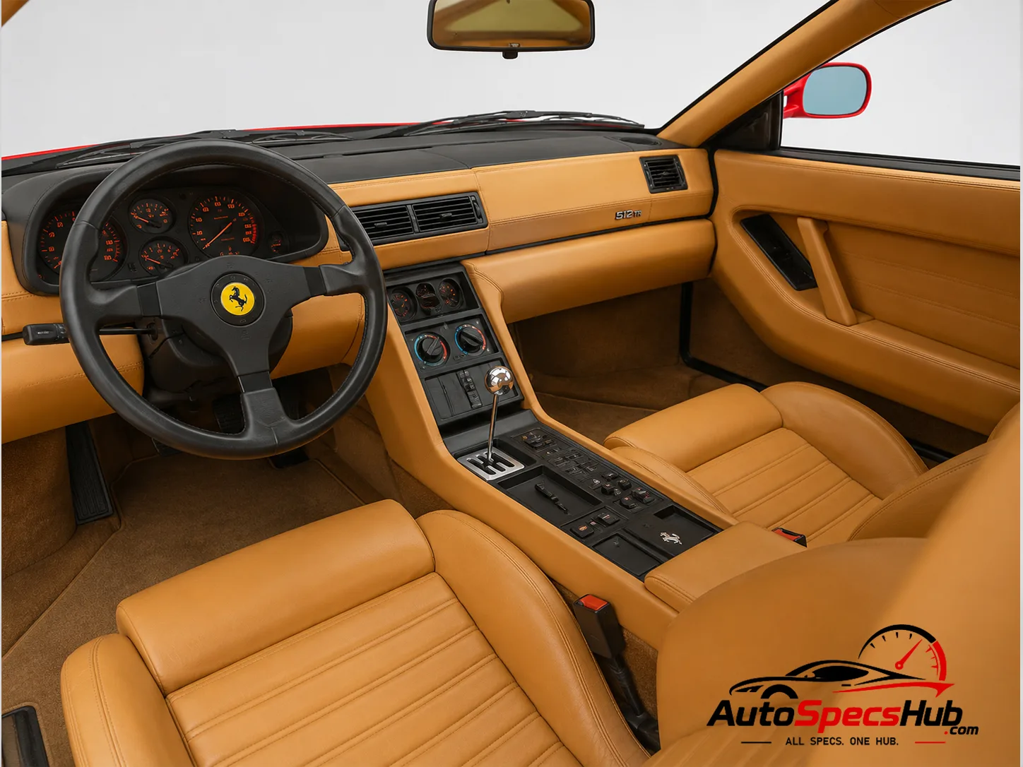 1984 Ferrari Testarossa interior cockpit and seats