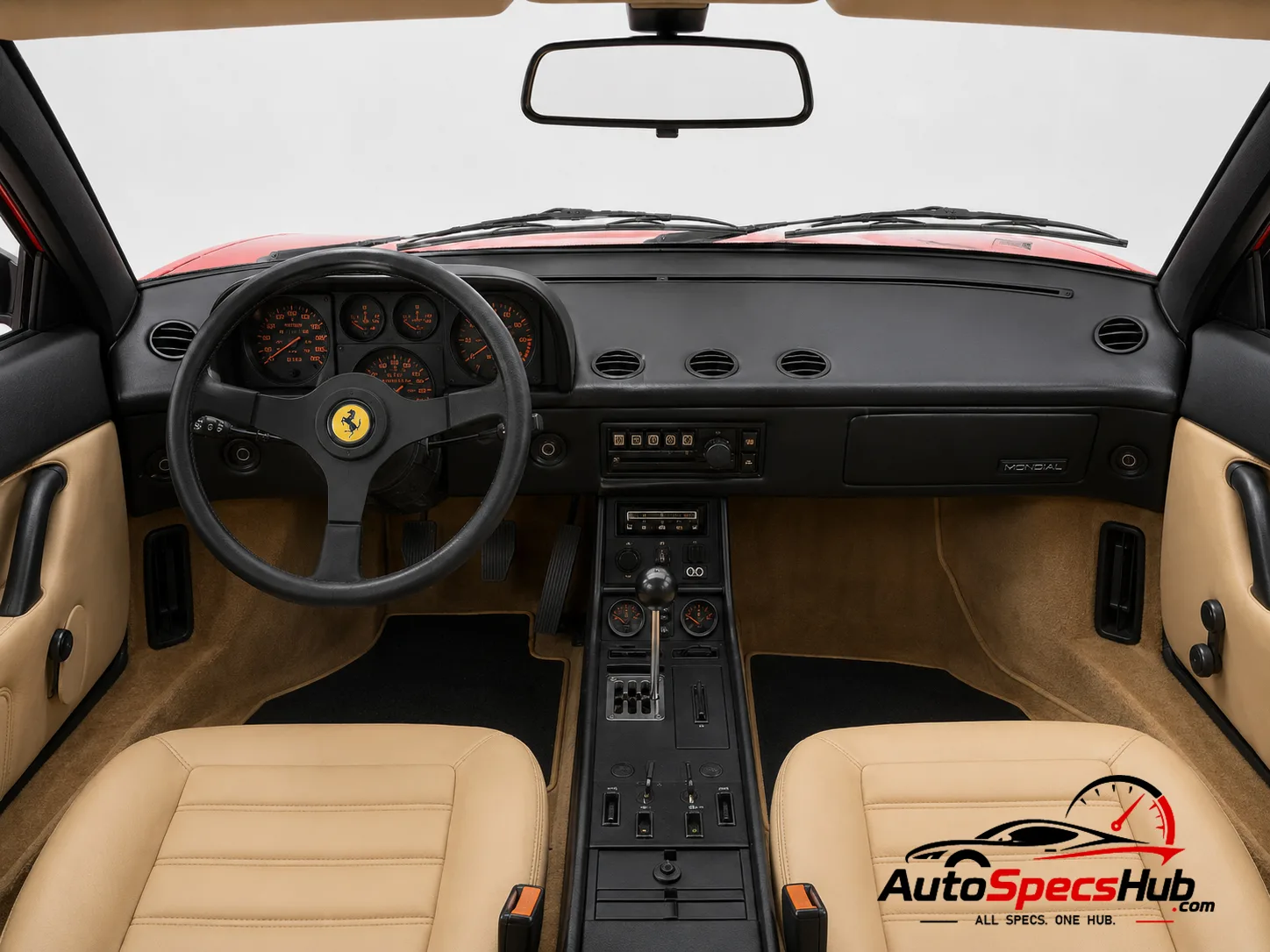 1980 Ferrari Mondial 8 interior dashboard and front cabin