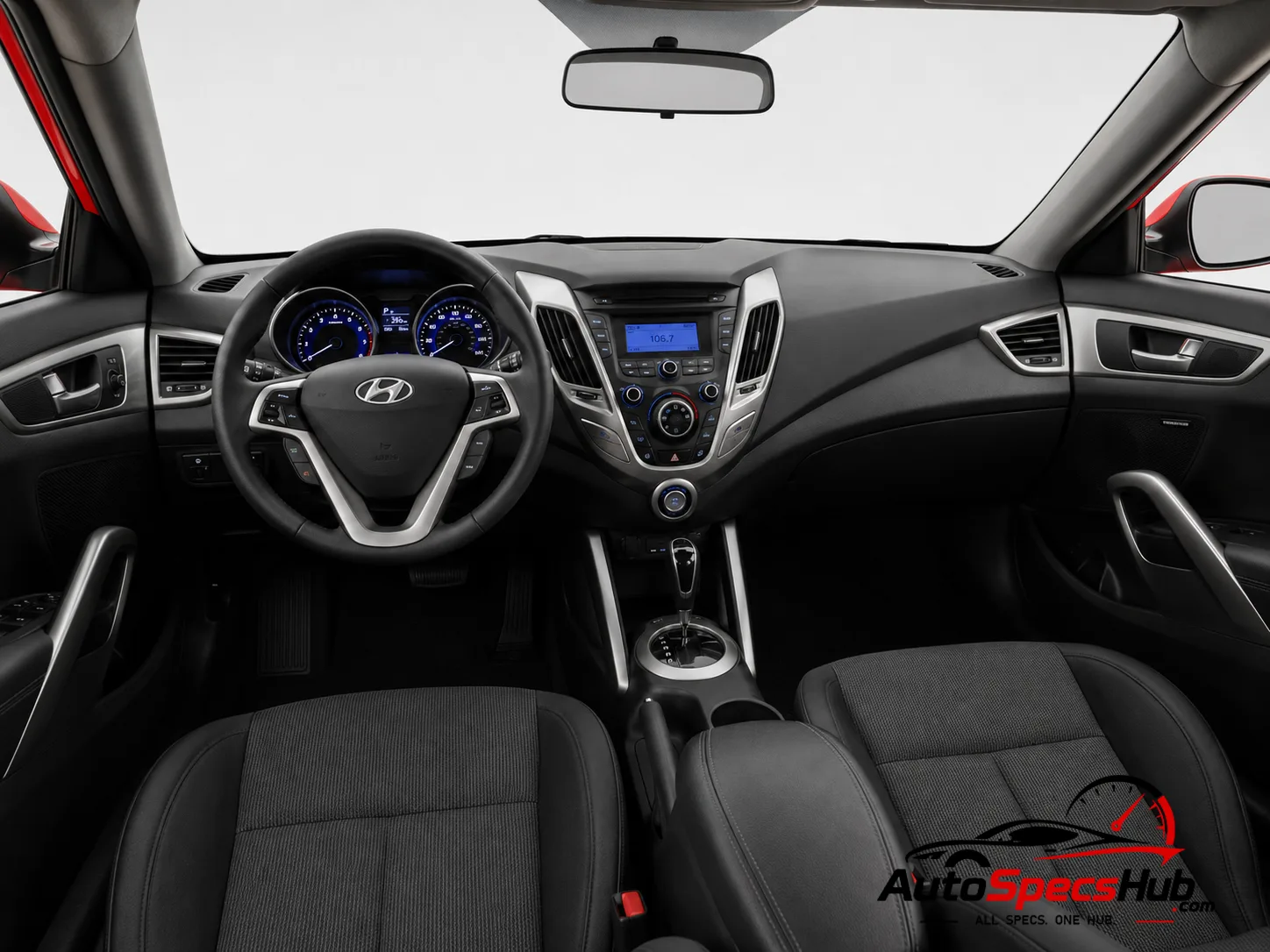 2011 Hyundai Veloster 1.6 interior dashboard and front cabin
