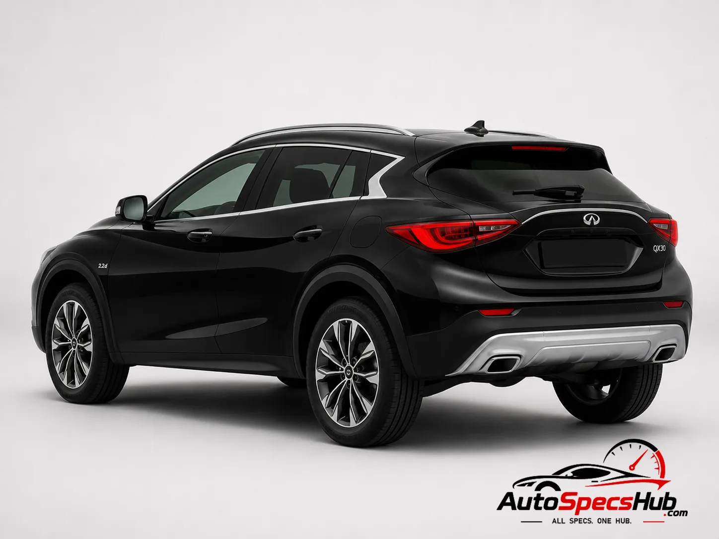 2016 (H15) Infiniti QX30 2.2d rear three-quarter view