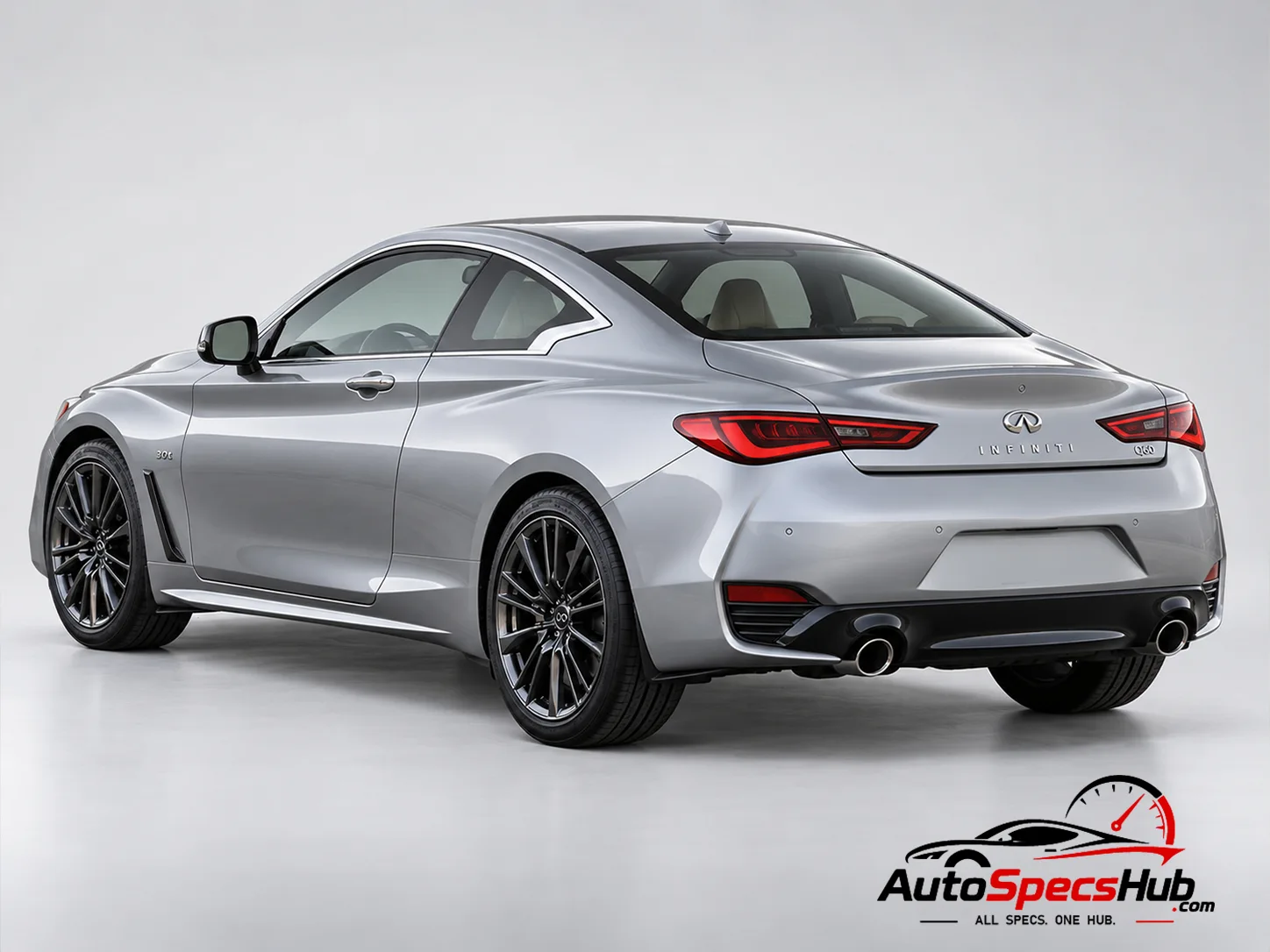 2016 (CV37) Infiniti Q60 3.0t AWD rear three-quarter view