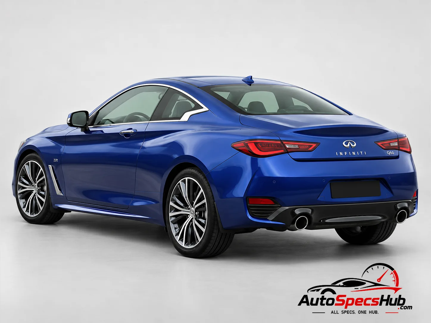 2016 (CV37) Infiniti Q60 2.0t rear three-quarter view