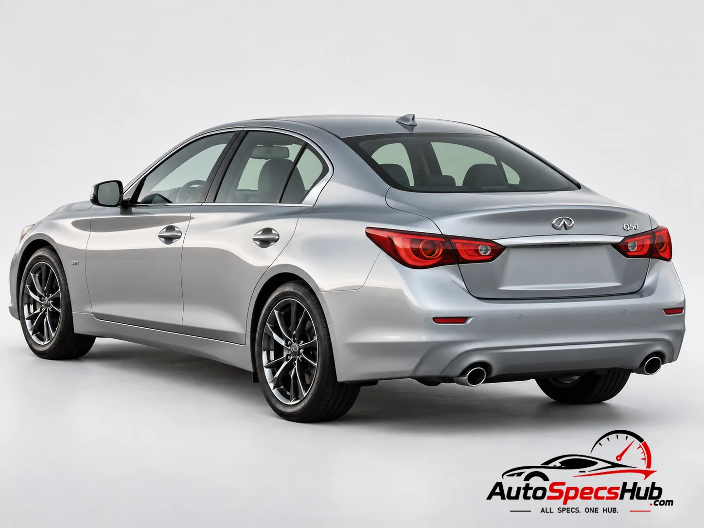 2016 (V37) Infiniti Q50 3.0t rear three-quarter view