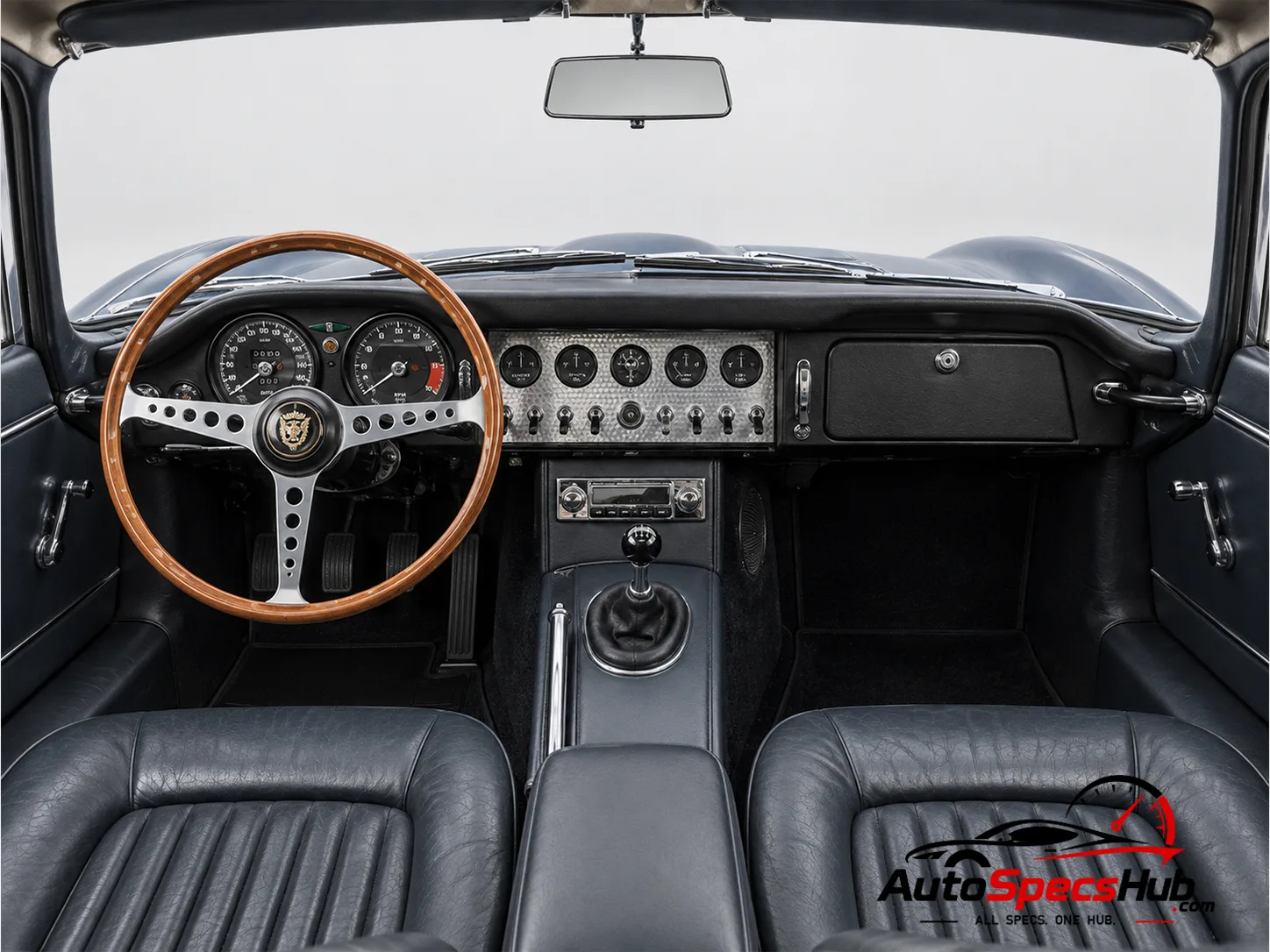 1961 (Series 1) Jaguar XK-E Coupe interior cockpit and seats