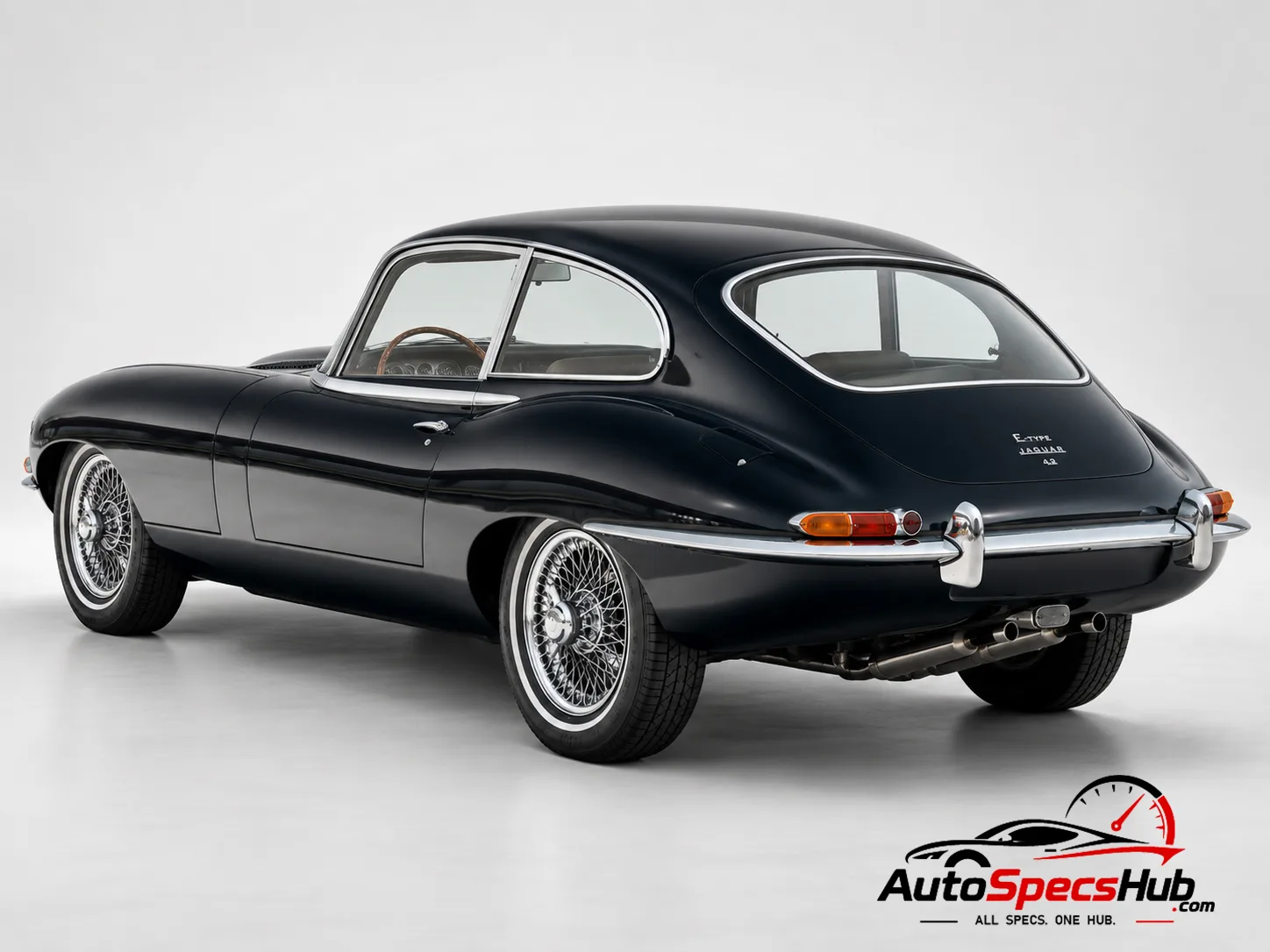 1966 (Series 1) Jaguar 4.2 XK-E 2+2 Coupe rear three-quarter view