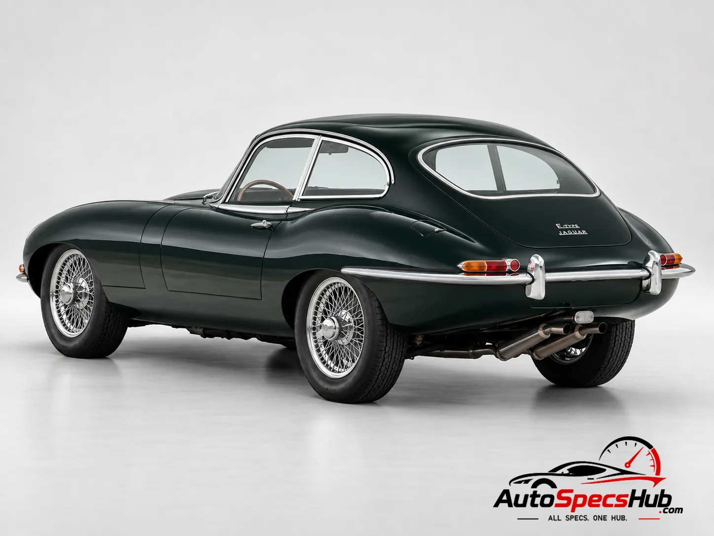 1964 (Series 1) Jaguar XK-E Coupe rear three-quarter view