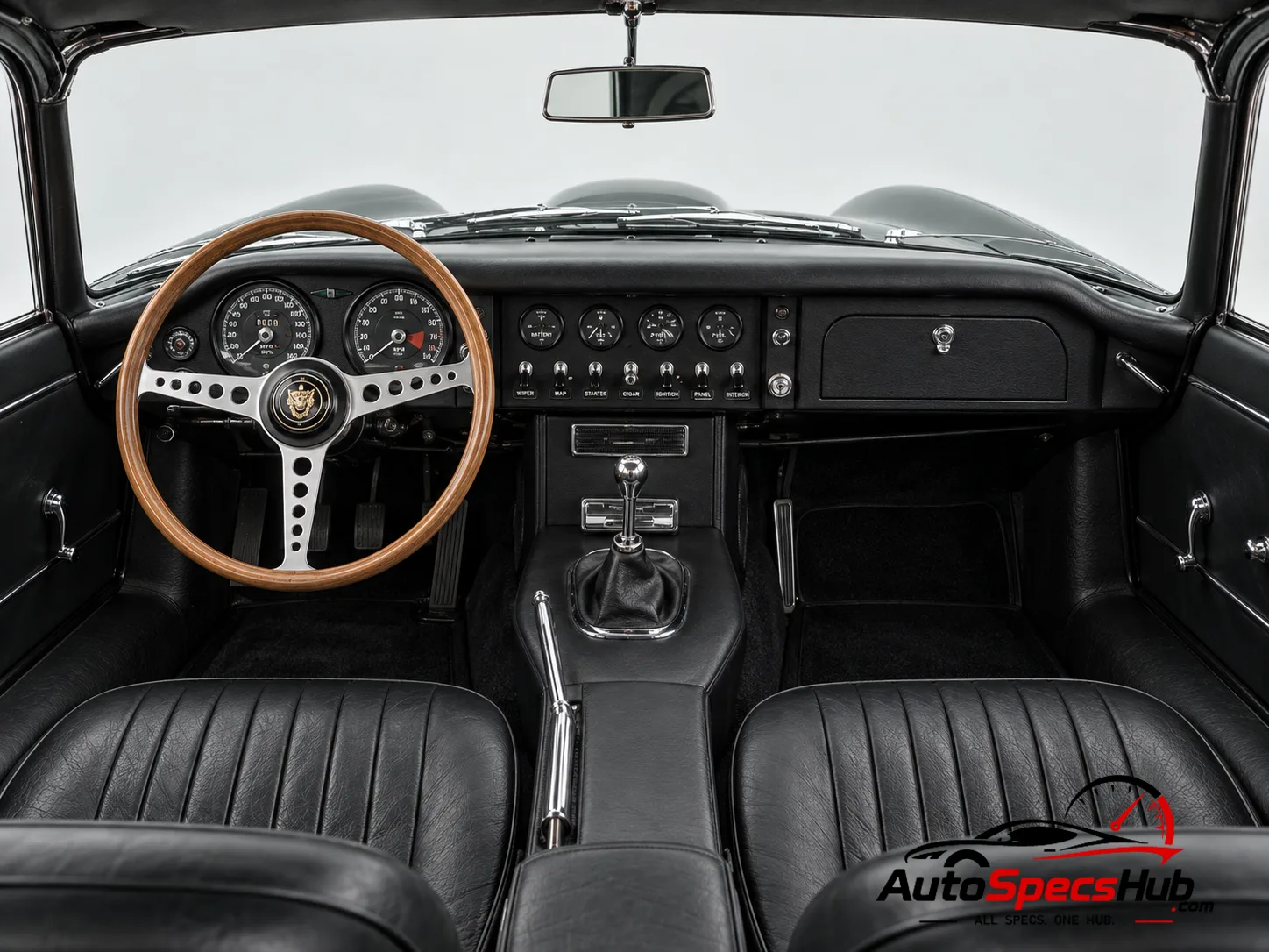 1964 (Series 1) Jaguar XK-E Coupe interior cockpit and seats