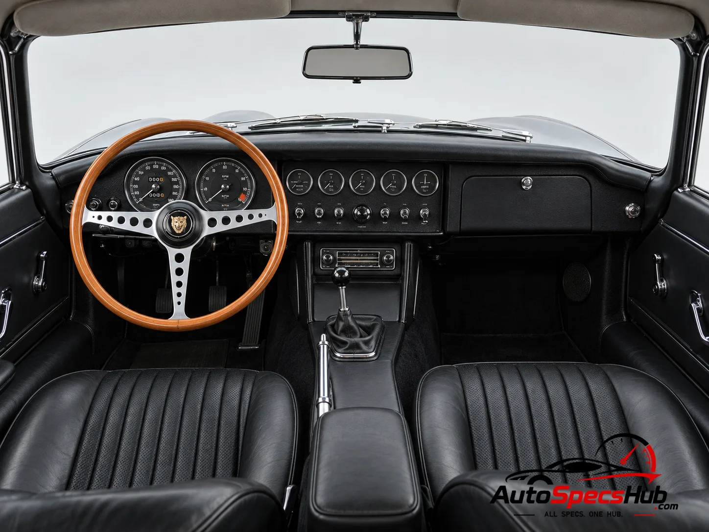 1968 Jaguar XK-E Coupe Series 2 interior cockpit and seats