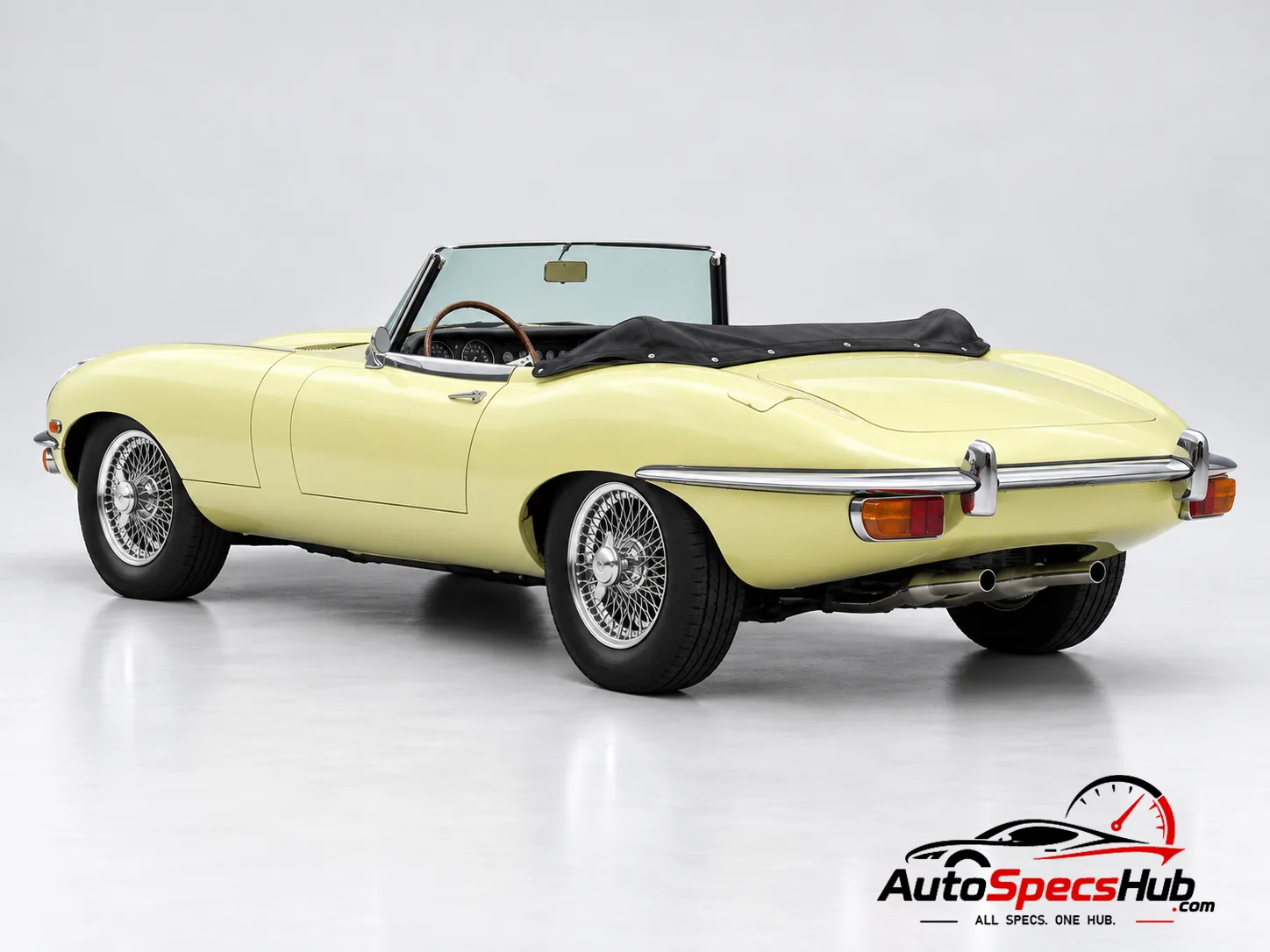 1968 Jaguar XK-E Roadster Series 2 rear three-quarter view