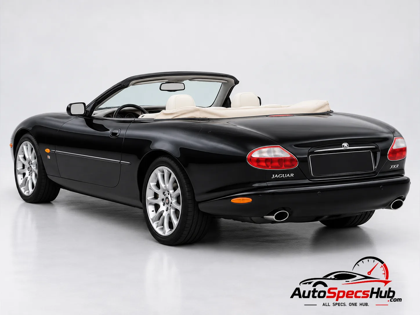 1998 (X100) Jaguar XKR Cabrio rear three-quarter view