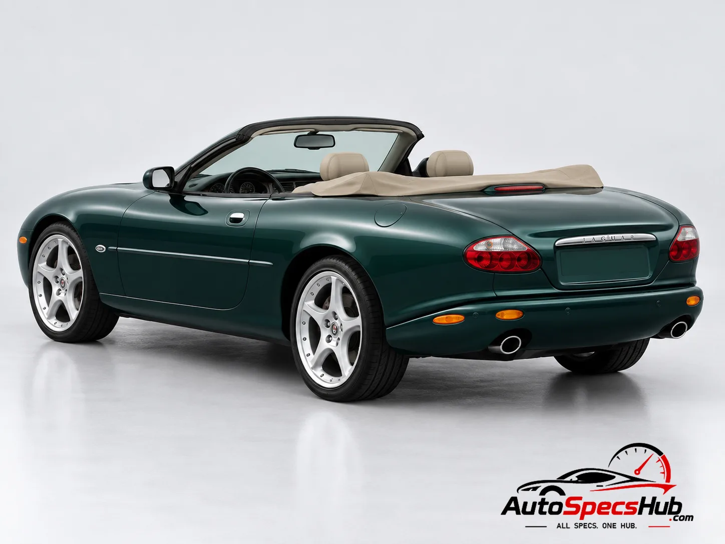 2002 (X100) Jaguar XKR Cabrio rear three-quarter view