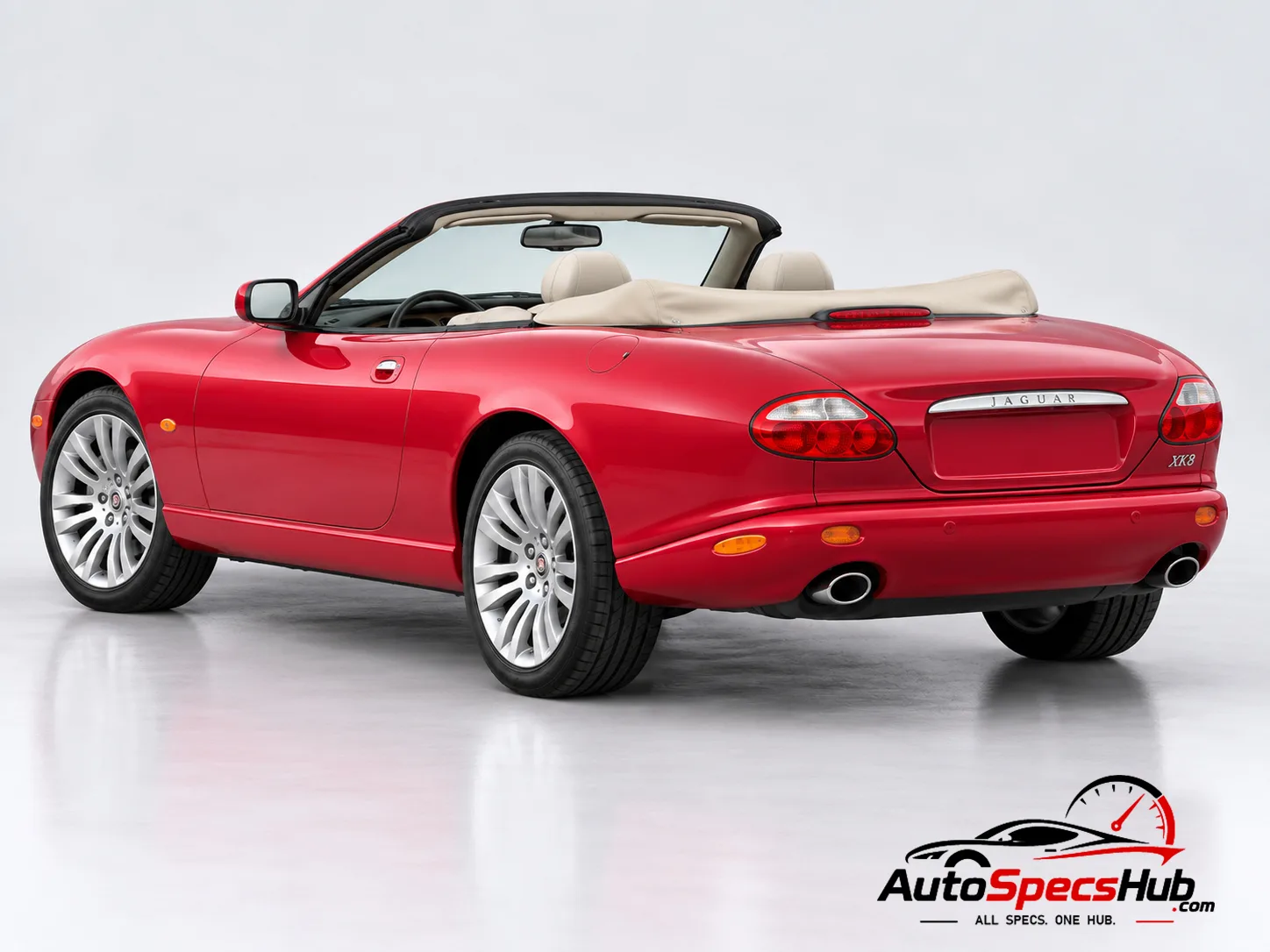 2002 (X100) Jaguar XK8 Cabrio rear three-quarter view