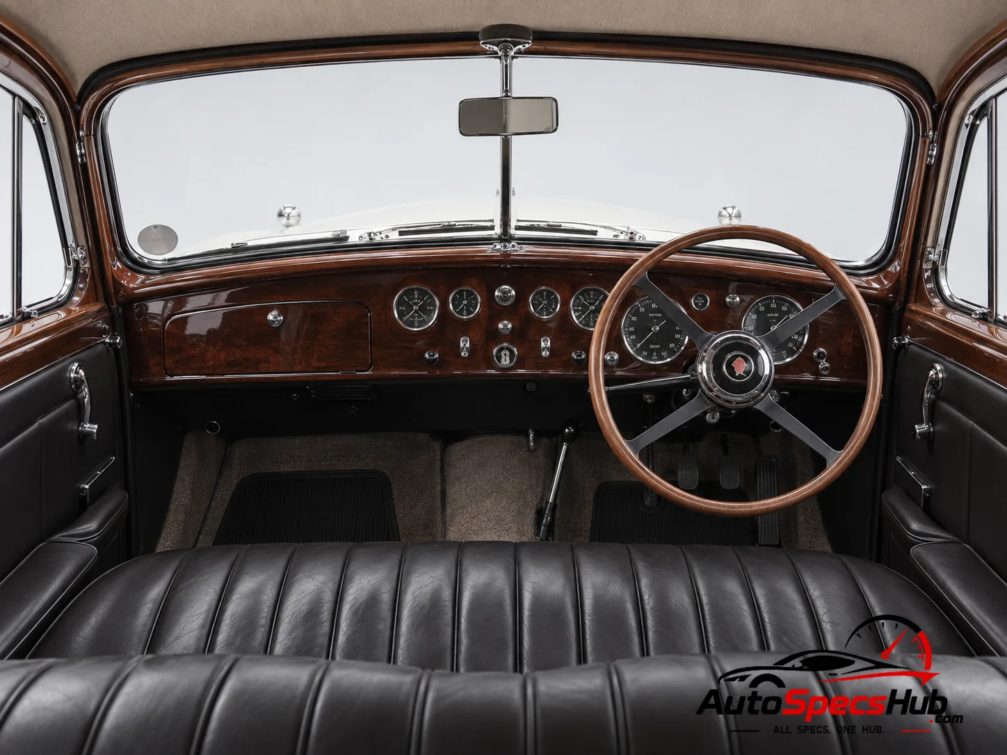 1946 Jensen PW 4 Liter interior dashboard and front cabin