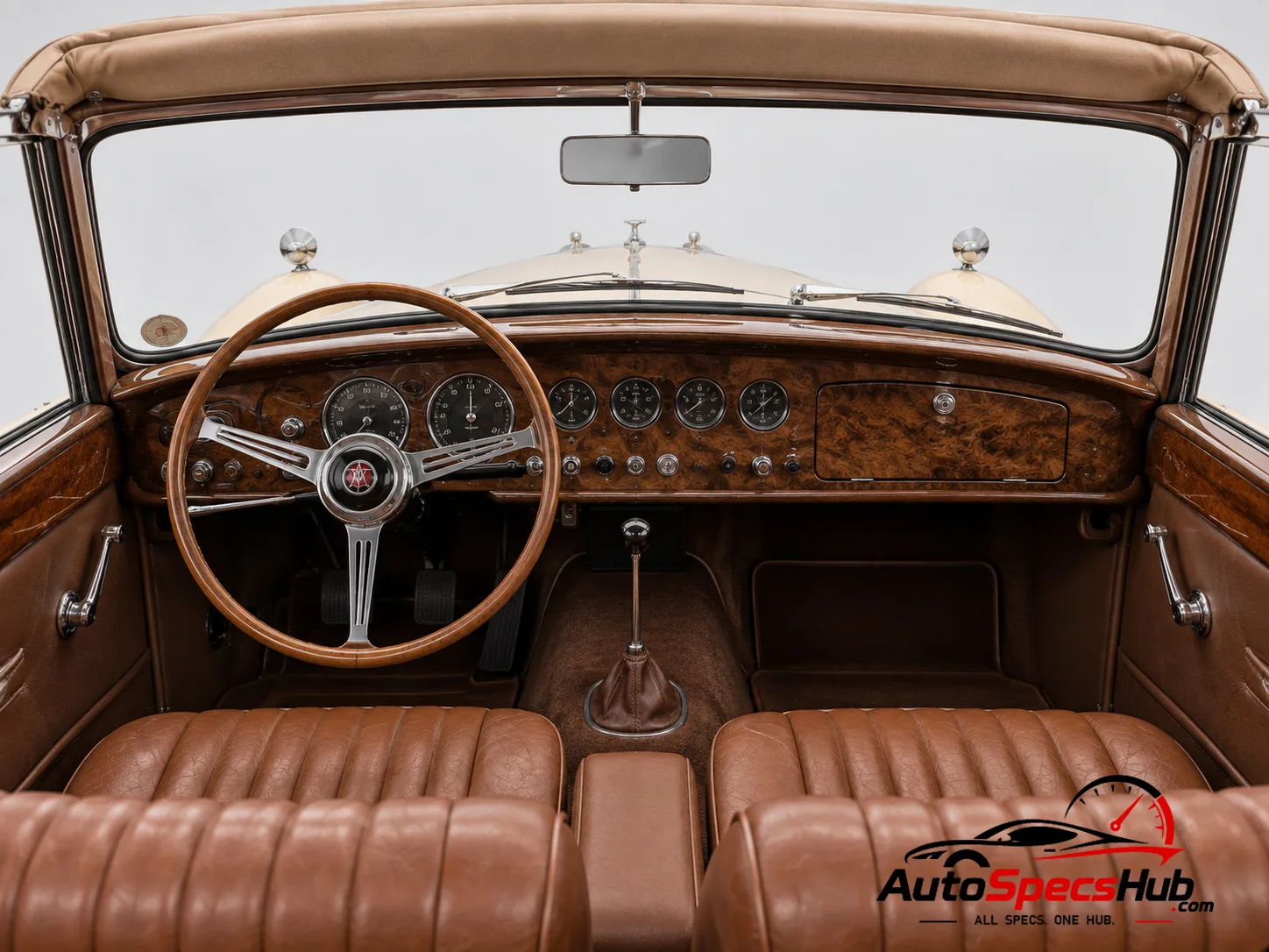 1948 Jensen PW 4 Liter Convertible interior cockpit and seats